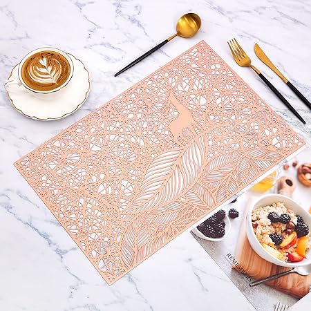 Lot De 4 Sets De Table Transparents 40x30cm - Plastique Résistant à La Chaleur (80°C) - Antidérapants Et Lavables