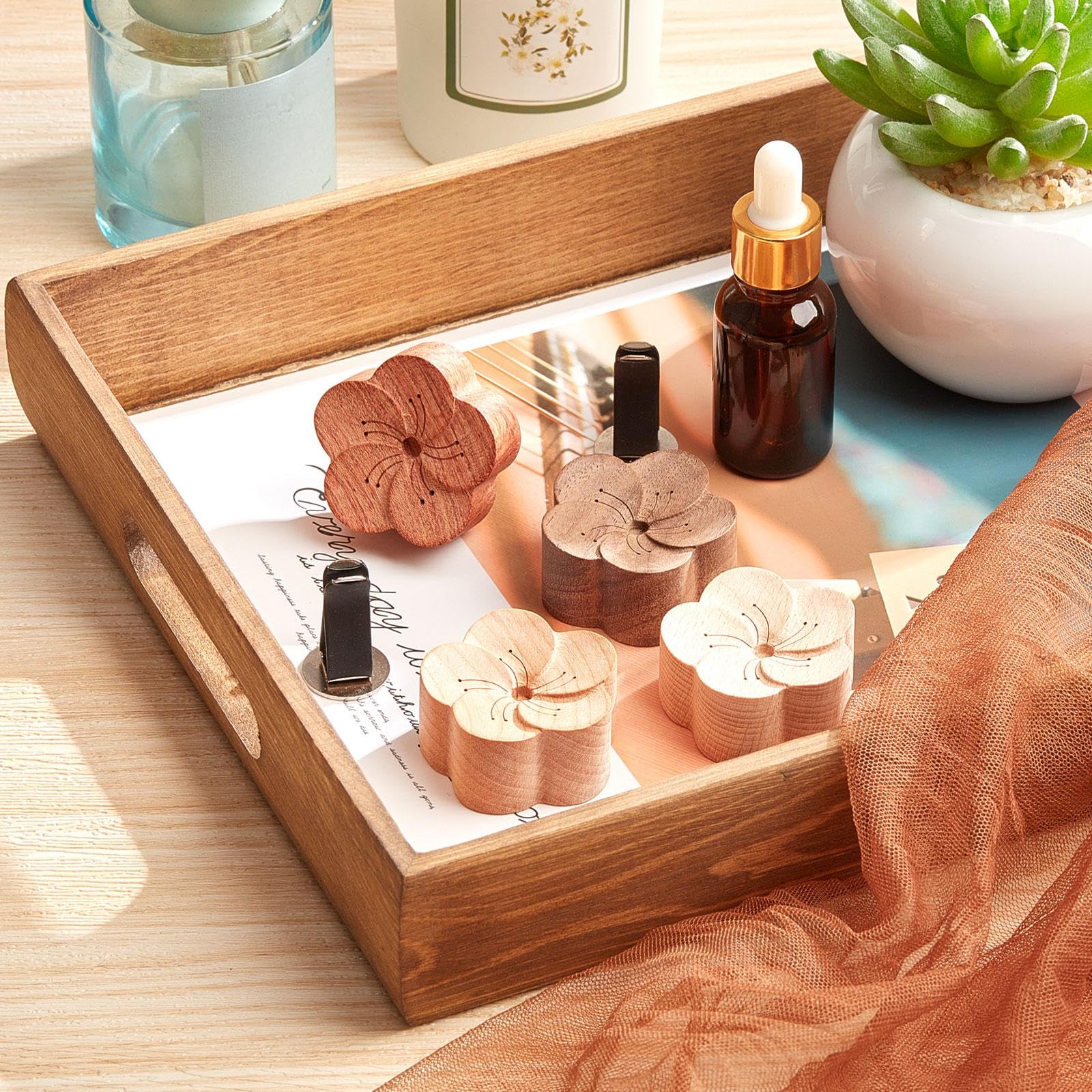 Amazon.com: Zubebe Aroma Wood Essential Oil Diffuser 4 Packs