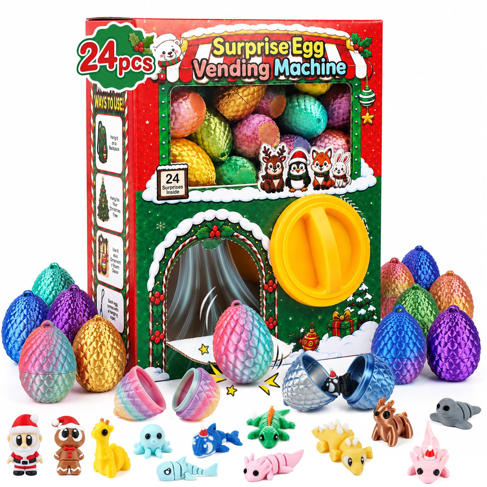 ONEHAUS 3D Printed Animals Advent Calendar 2026 for Kids Vending Machine