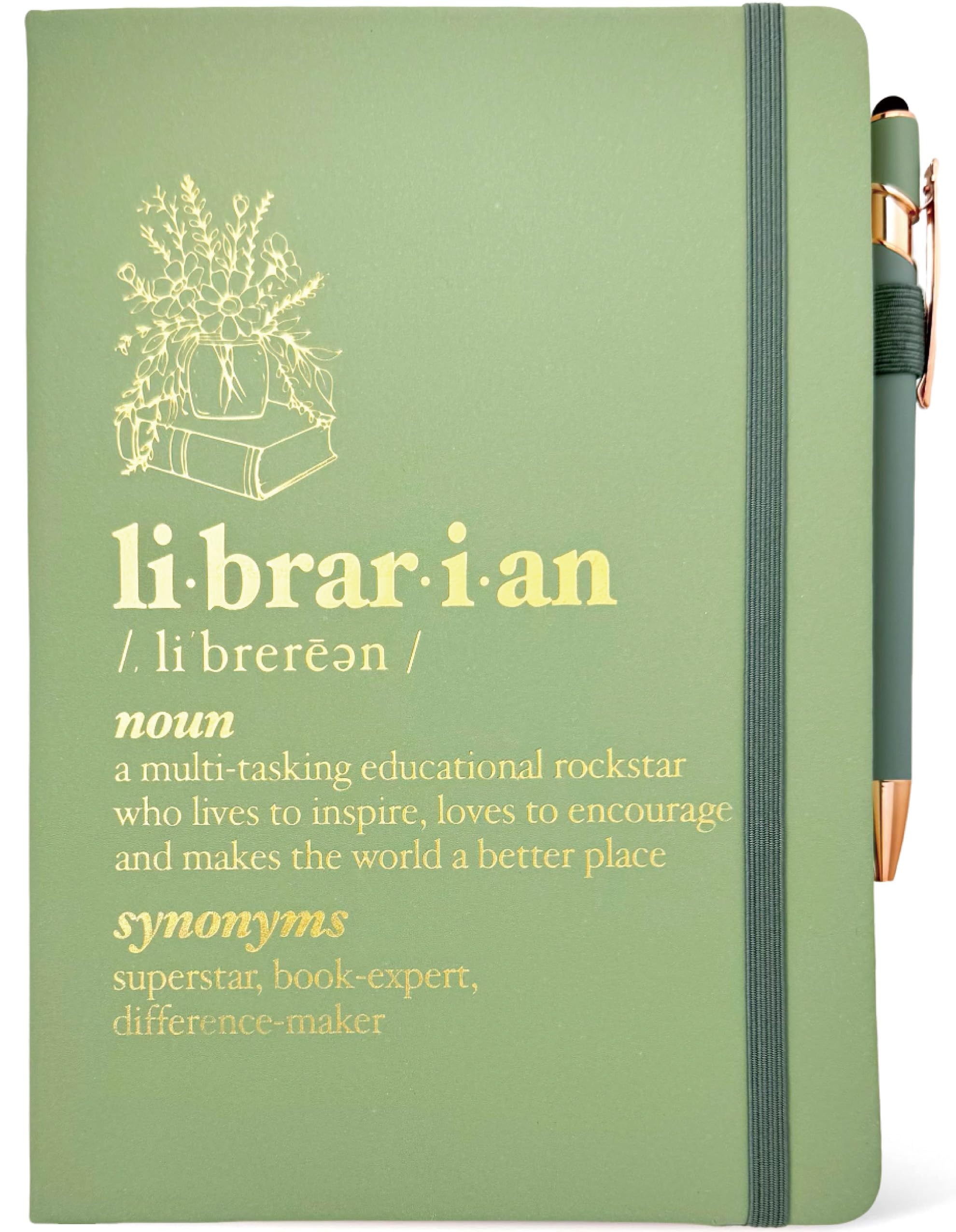 Regalo para bibliotecarios y amantes de los libros: cuaderno A5 con bolígrafo para jubilación