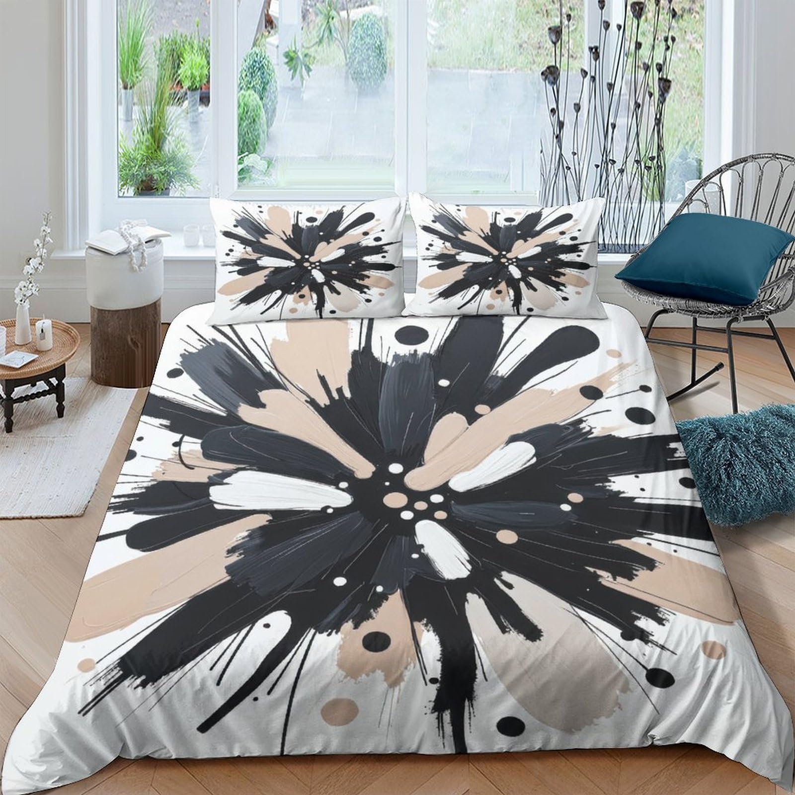 Ctjqhvkz Style-10 3D Printed Black Splash Art Fitted Sheet Microfiber Soft Modern Abstract Mattress Cover For Bedroom Dorm Decor Single（135X200cm）