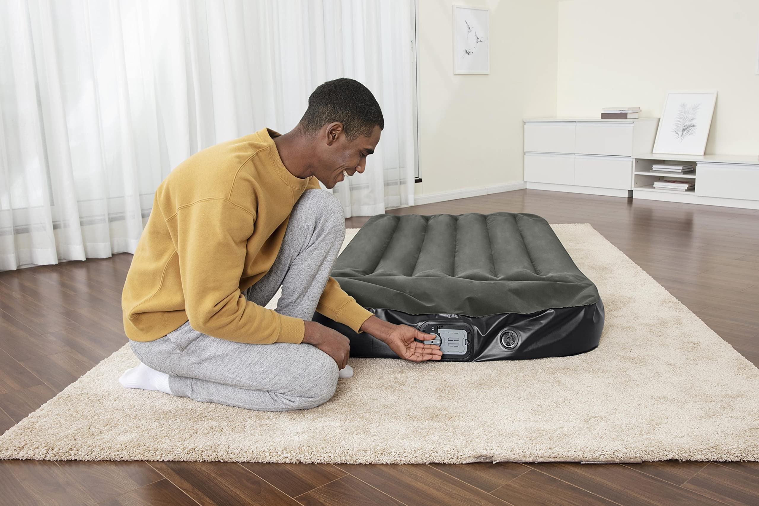 Bestway TriTech łóżko dmuchane ze zintegrowaną pompą akumulatorową Single XL/Lo 188 x 99 x 30 cm