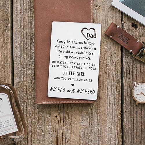 Miniatura 3 de TRCENDE Tarjeta de aniversario de regalo para papá y padre, tarjeta de inserción de billetera grabada para PaPa, regalos de cumpleaños, regalos de