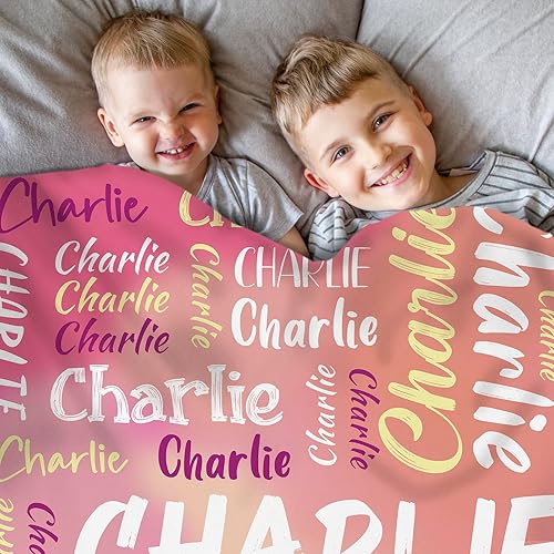 Miniatura 2 de EOBIBIFUN Manta personalizada para niños con nombre, manta de nombre personalizada para niños y niñas, manta de bebé personalizada para niños y