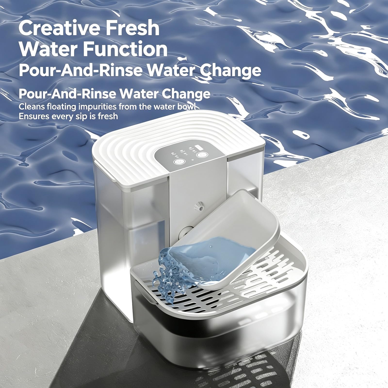 Dispensador automático de agua para perros y gatos, color blanco leche