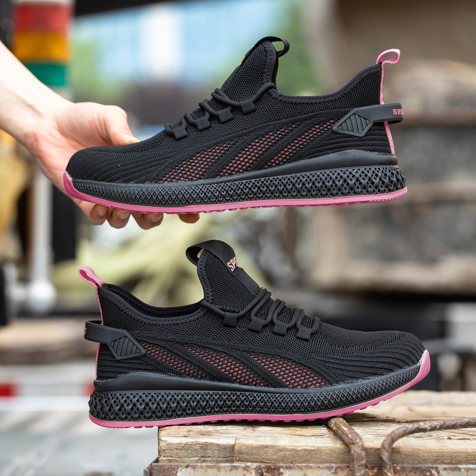 SPIEZ Anti-schiacciamento Scarpe Antinfortunistiche Donna Leggere, Scarpe da Lavoro Antiforatura Comode Sneakers Antinfortunistica Traspiranti per Il Lavoro e l'uso Quotidiano