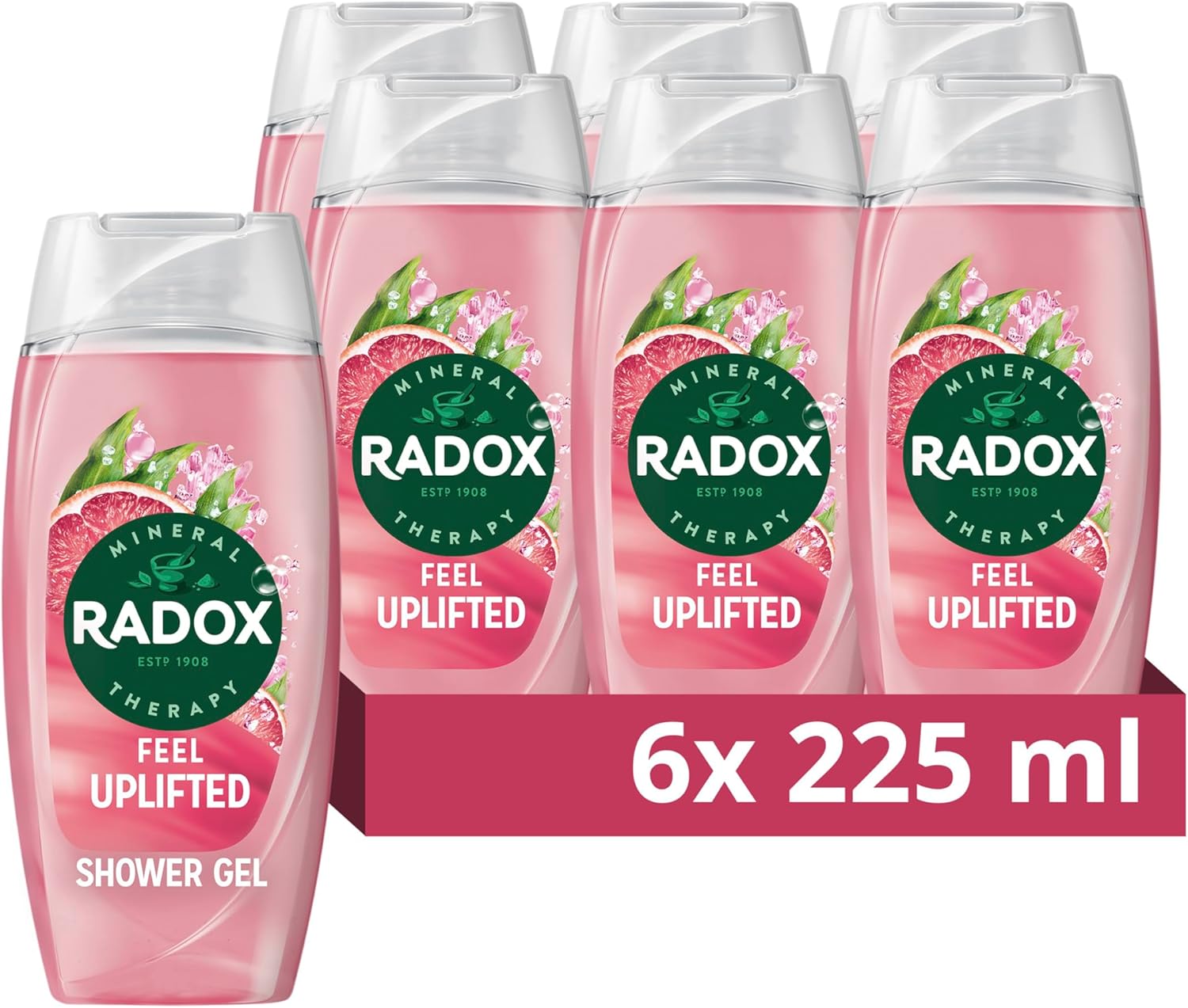 Radox Mineral Therapy Feel Uplifted Shower Gel with Grapefruit & Ginger Scent – 225 ml (Pack of 6) Radox Mineral Therapy Feel Uplifted Shower Gel with Grapefruit & Ginger Scent – 225 ml (Pack of 6)