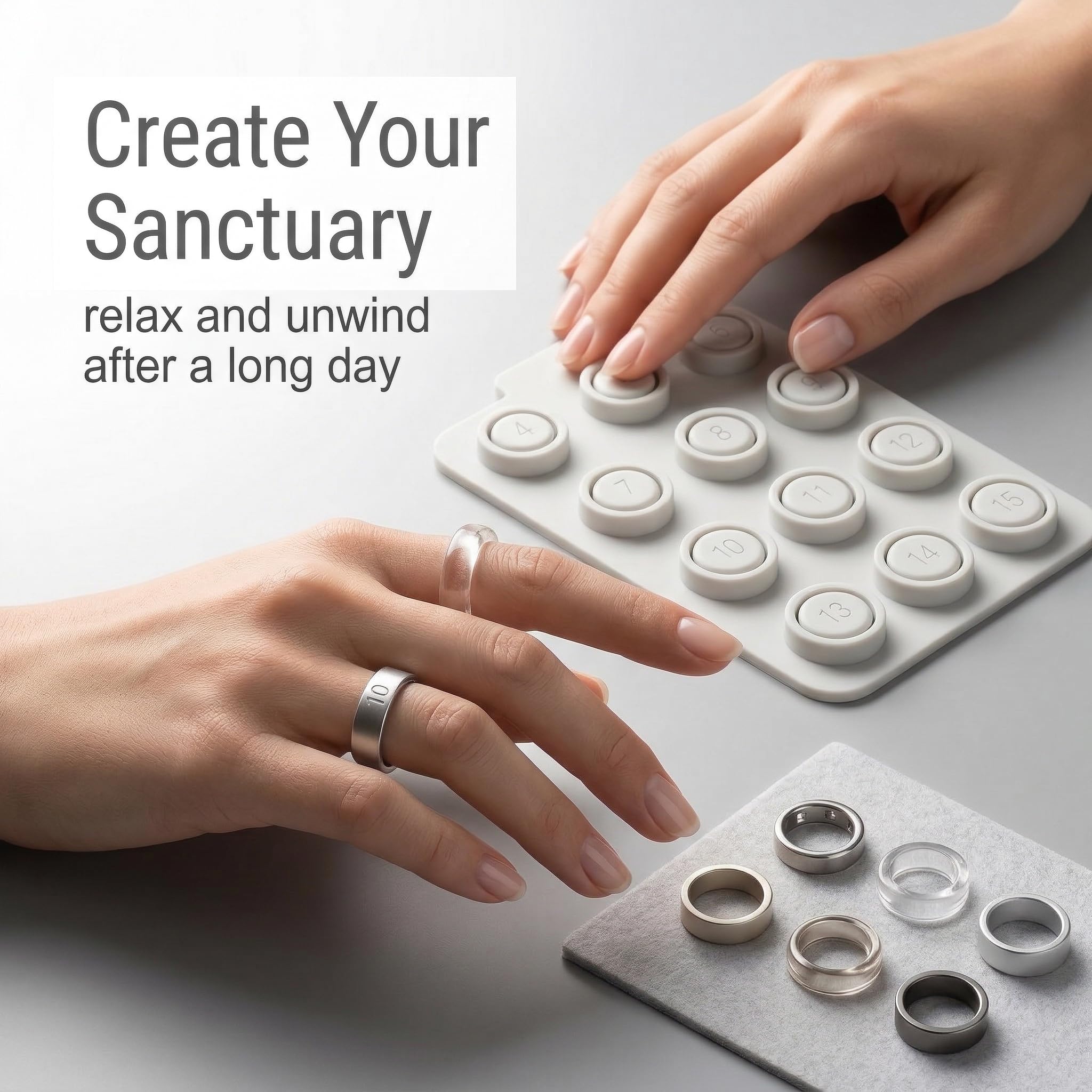 Oura Ring 4 Smart Ring Sizing Kit Sizes 4-15 White