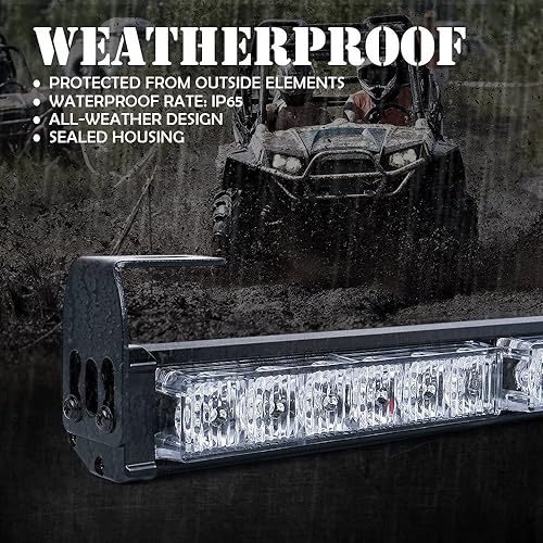 Miniatura 4 de Xprite - Barra de luz LED estroboscópica de 30 pulgadas para UTV RZR, con función de luces de marcha, direccional, freno y reversa, barra de luz de