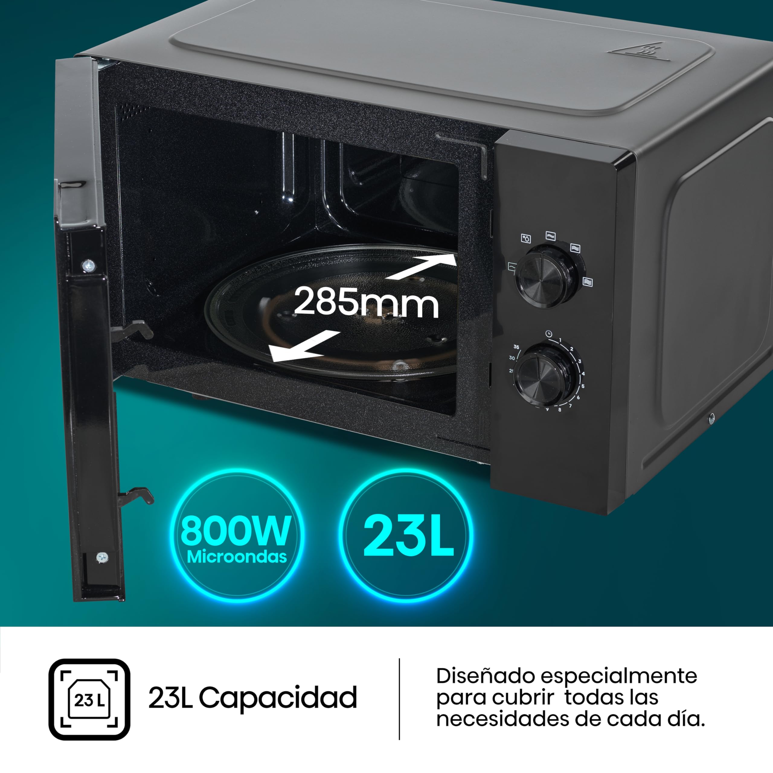 H23MOBP2H4 kuchenka mikrofalowa, 23 l, 800 W, czarna