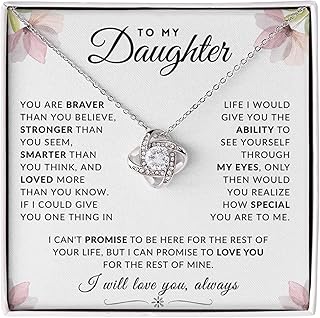 Birthday Gifts For Daughter Necklace From Dad, To My Daughter Necklace From Mom, Mother Daughter Necklace, Father Daughter Gifts From Mom, Mother Daughter Jewelry From Dad, Christmas Graduation Jewelry For Daughter…