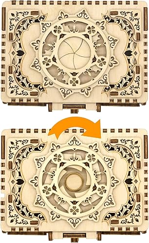 Miniatura 4 de Rompecabezas de madera 3D para adultos, kit de caja de música para adultos, caja de tesoros mecánica, almacenamiento de joyas, decoración del hogar,