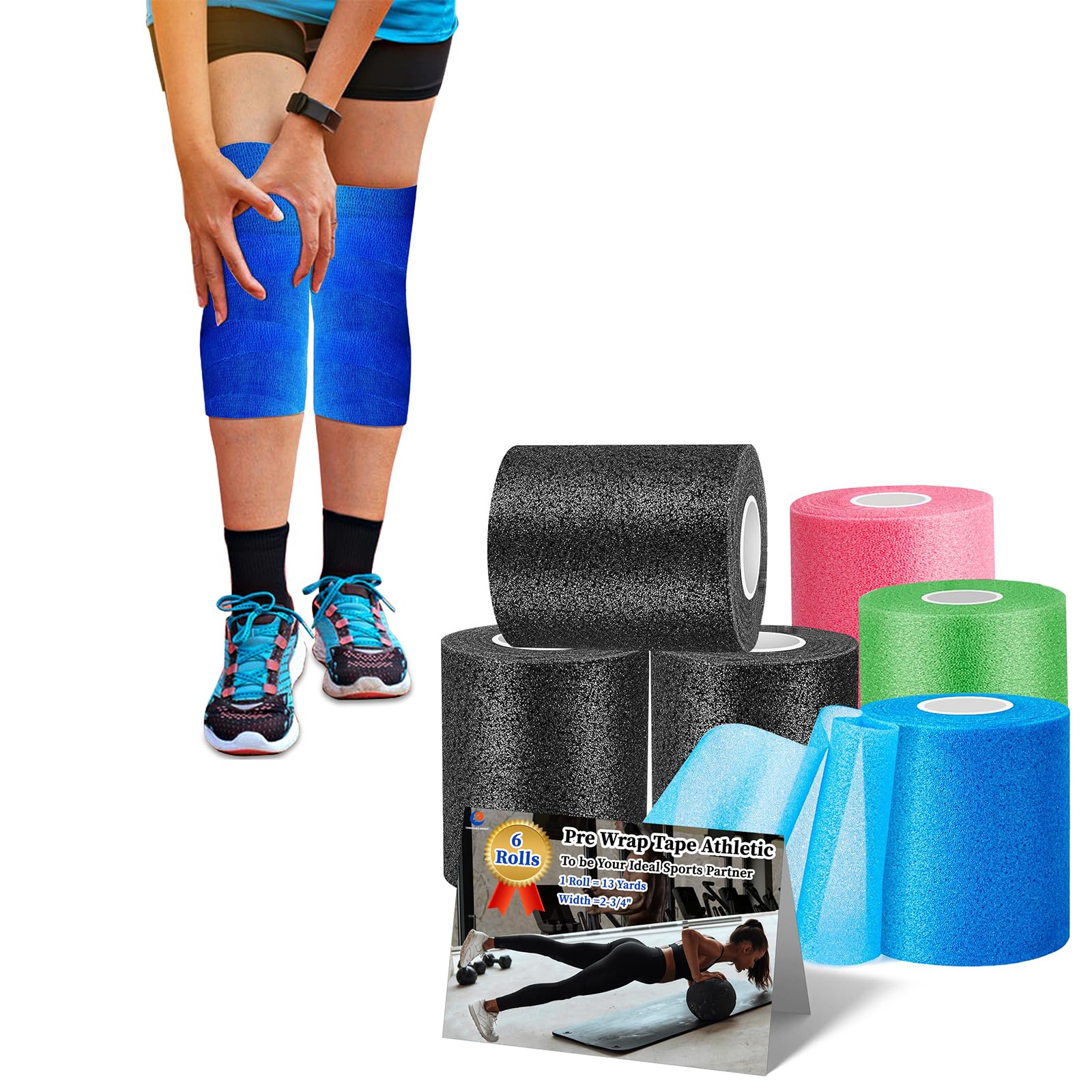 Multi Color Athletic Prewrap Tape Ice Tape Self Sticking Bandage Wrap No Refrigeration Needed Instant Cold Compress Compression