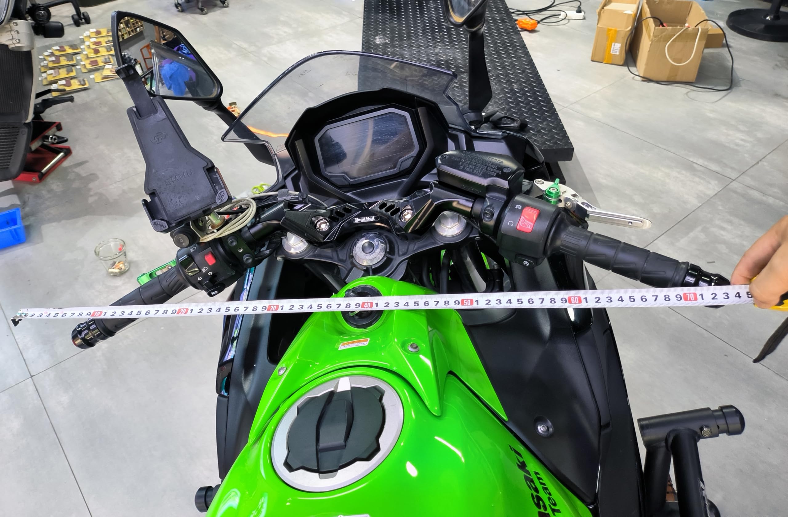 Amazon | Fullibars CNC アルミハンドルバー Ninja 650 2017-2025 との