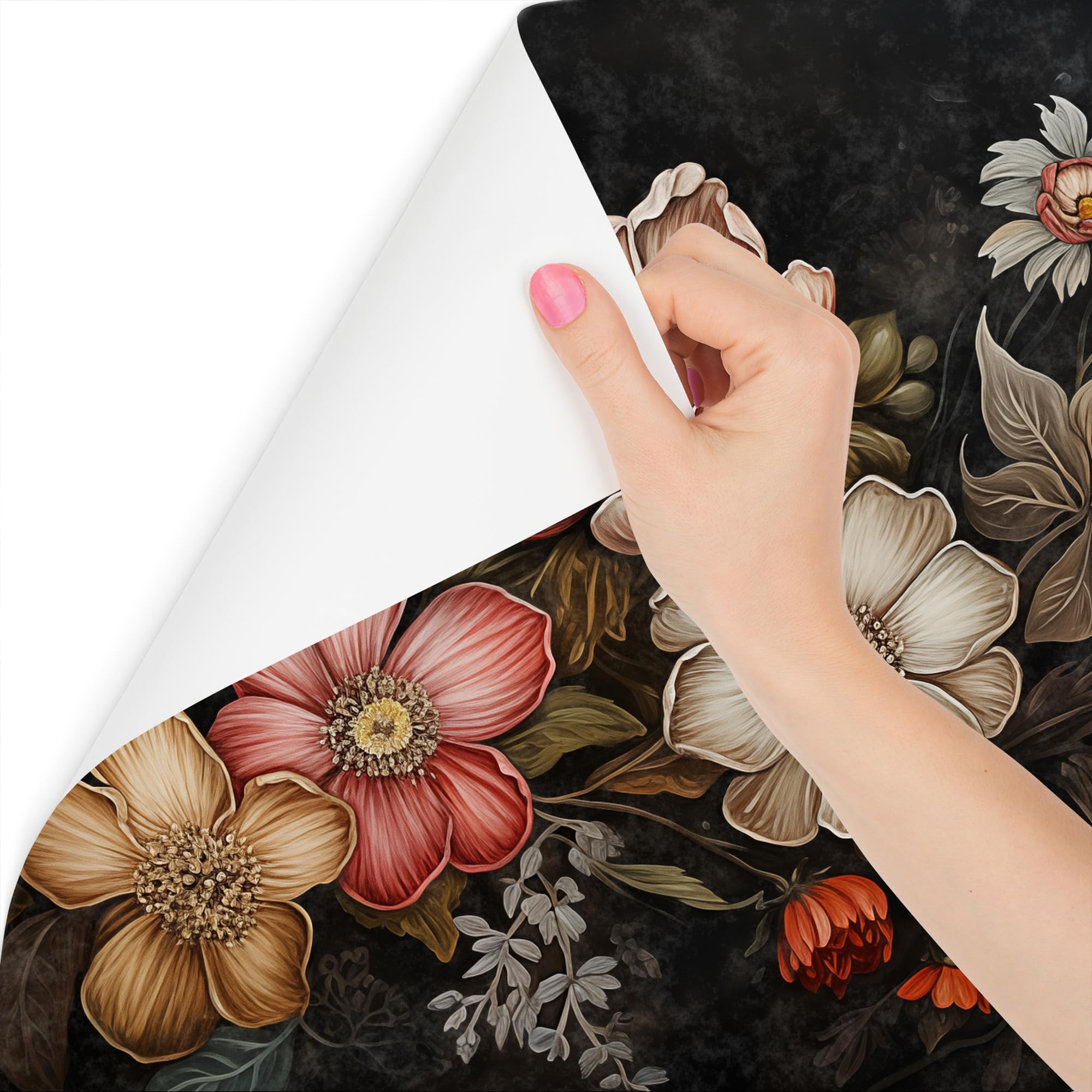 Muralo - Tapeta 3D z włókniny - fototapeta z efektem 3D - tapeta do salonu, sypialni, tapeta ścienna - fototapeta - liście i kwiaty w stylu vintage - szer. 254 cm x wys. 184 cm