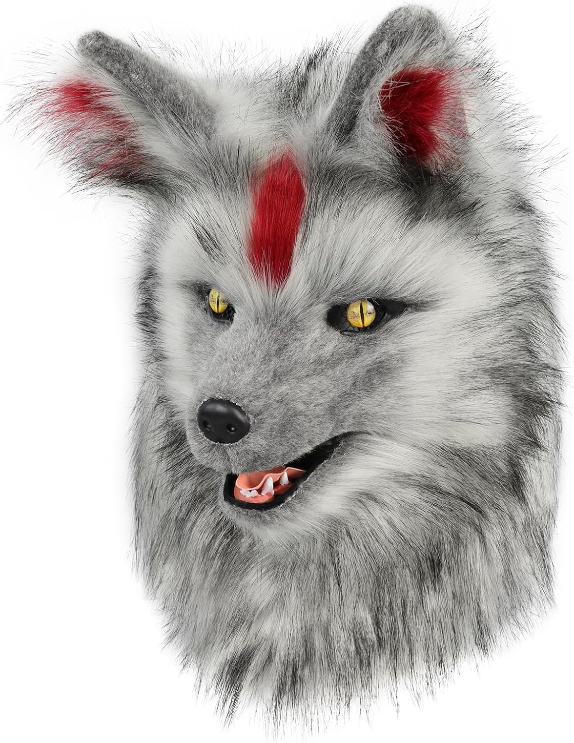 COSYEARS Animal Wolf Mask Cosplay Costume Accessories Furry Faux Fur Dog Fox Full Head Therian Masks Anime Dress up Party