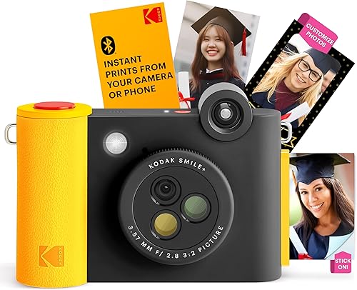 KODAK Smile+ Cámara digital de impresión instantánea e impresora fotográfica  Conectividad inalámbrica con aplicación divertida  Lente de filtro