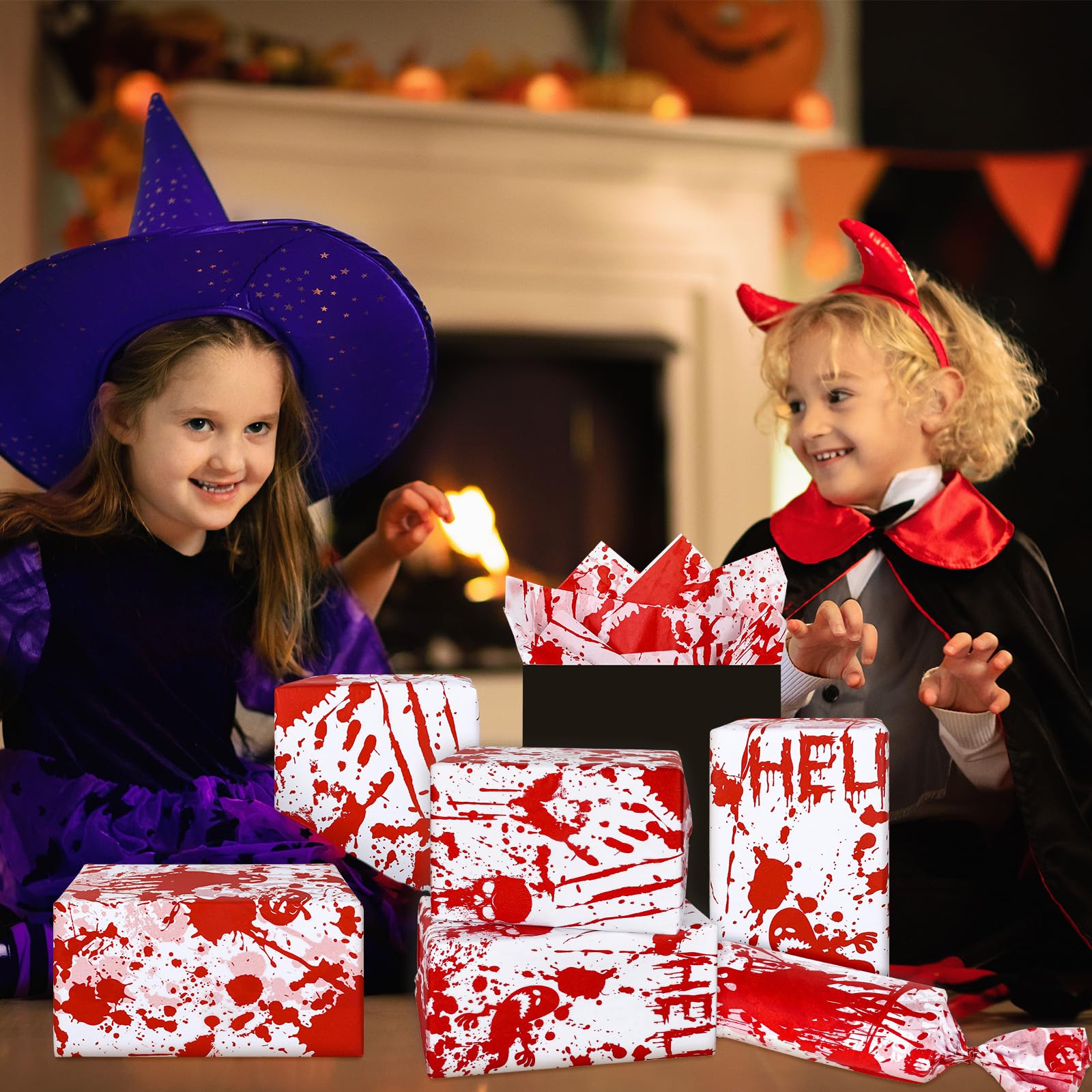 JarThenaAMCS Halloween Wrapping Paper Sheets - No Roll - View #10