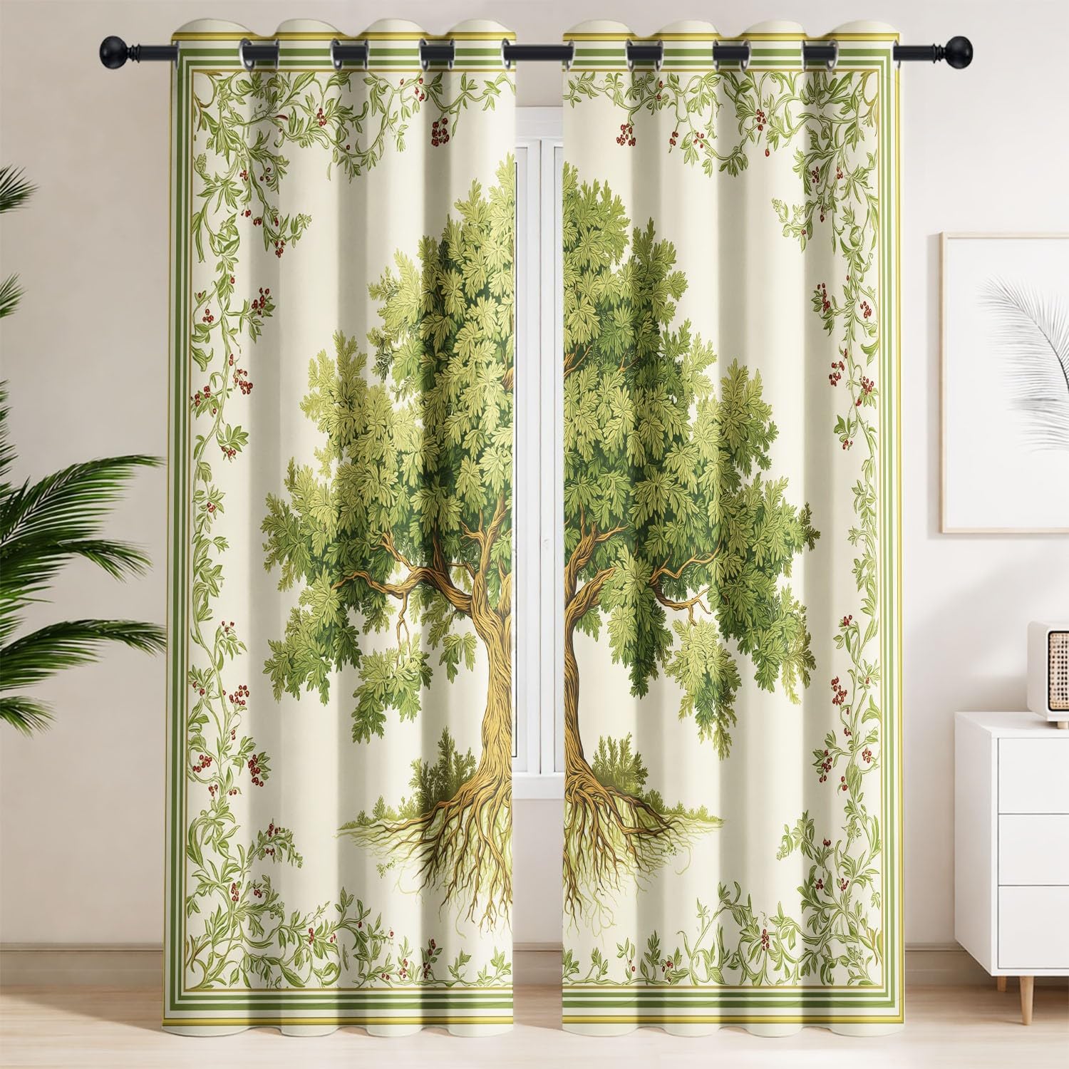 Rideaux occultants forêt 140x260 rideau isolant thermique et phonique chambre enfant 2 panneaux