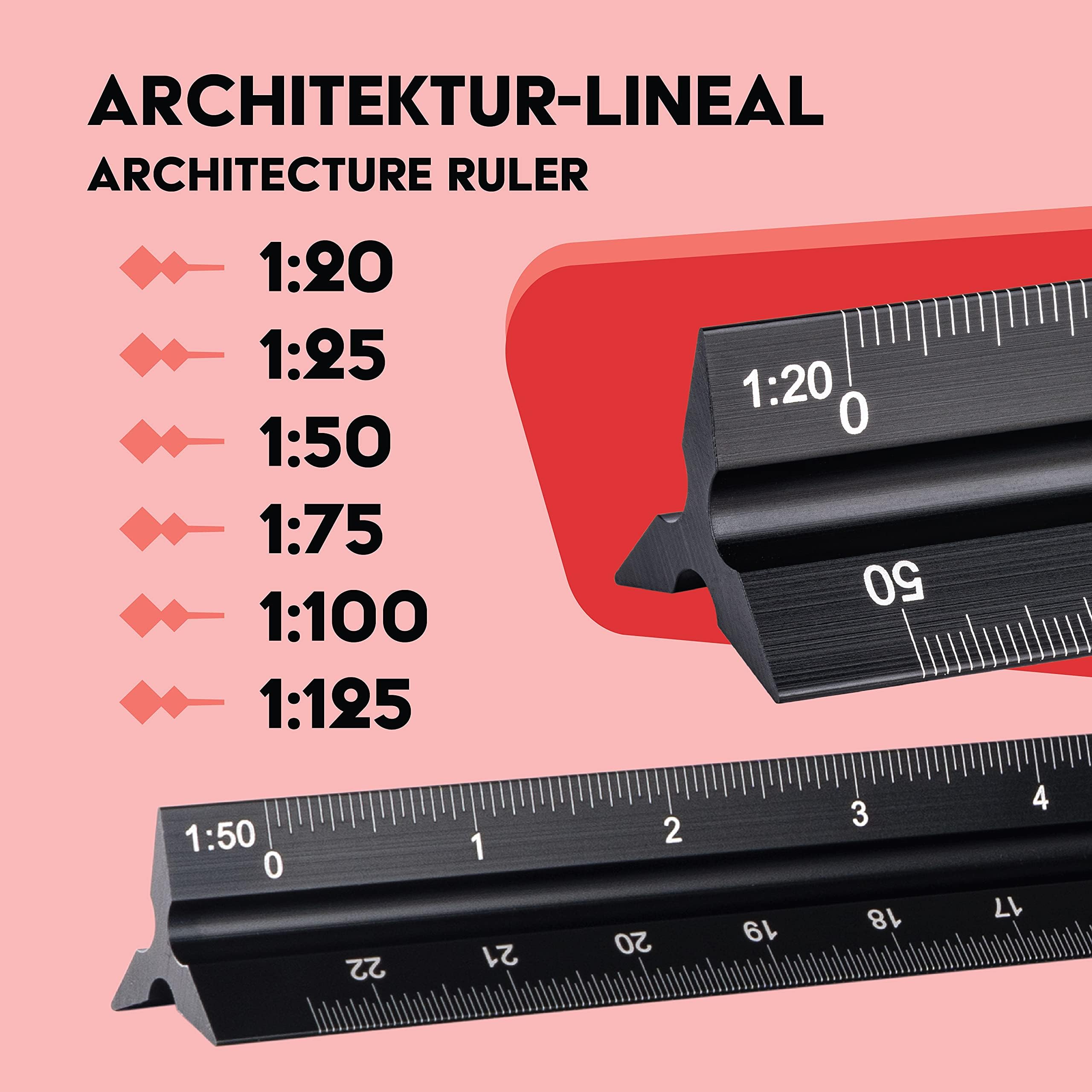 Viking Driehoekige liniaal Plastic 30 cm schaal 1-25 | Viking Direct NL