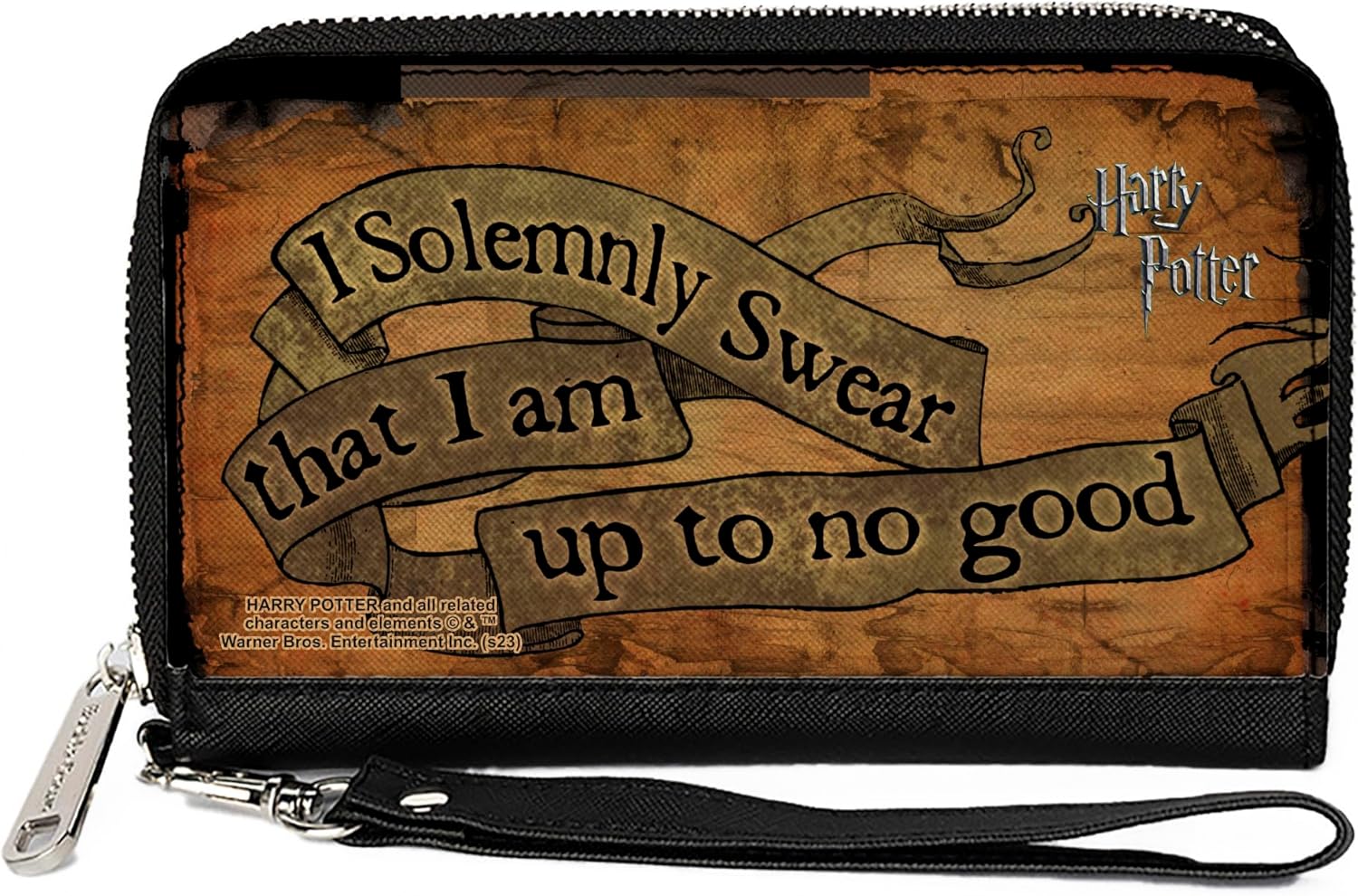 Buckle-Down The Wizarding World of Harry Potter Wallet, Zip Around, Harry Potter I Solemnly Swear That I Am Up to No Good Tan, Vegan Leather - Image 9