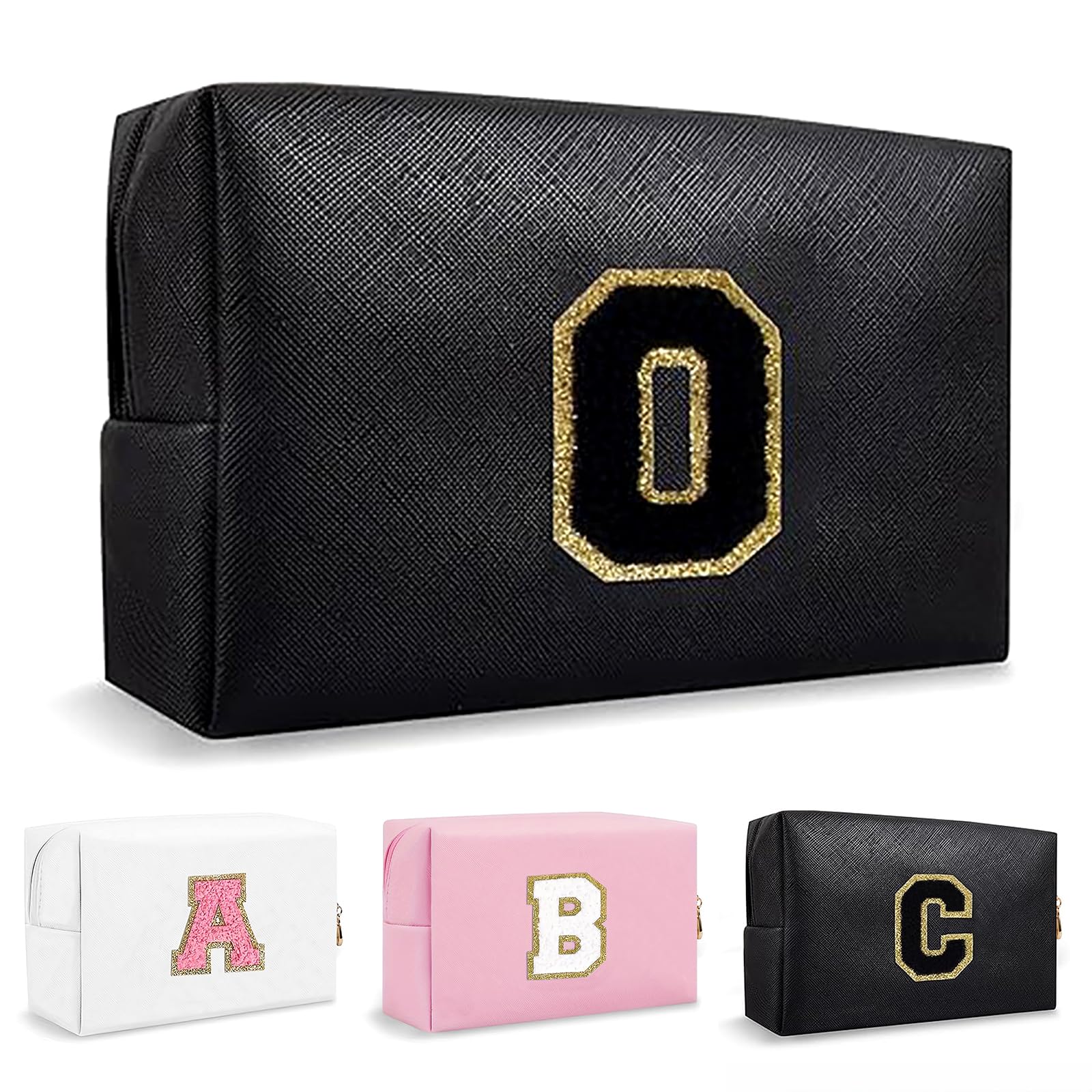 Bolsa de Maquillaje, Bolsa de Cosméticos Impermeable de Viaje, PU Cuero, Neceser de Baño, Bolsa De Aseo Y Almacenamiento para Mujer,Cosas Preppy para niñas Adolescentes (Letra A-Z) — view 208