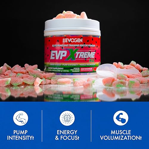 Miniatura 4 de Evogen Nutrition EVP Xtreme NO  Nitrato de arginina, beta-alanina, citrulina, óxido nítrico, bombas  40 porciones  Sandía agria