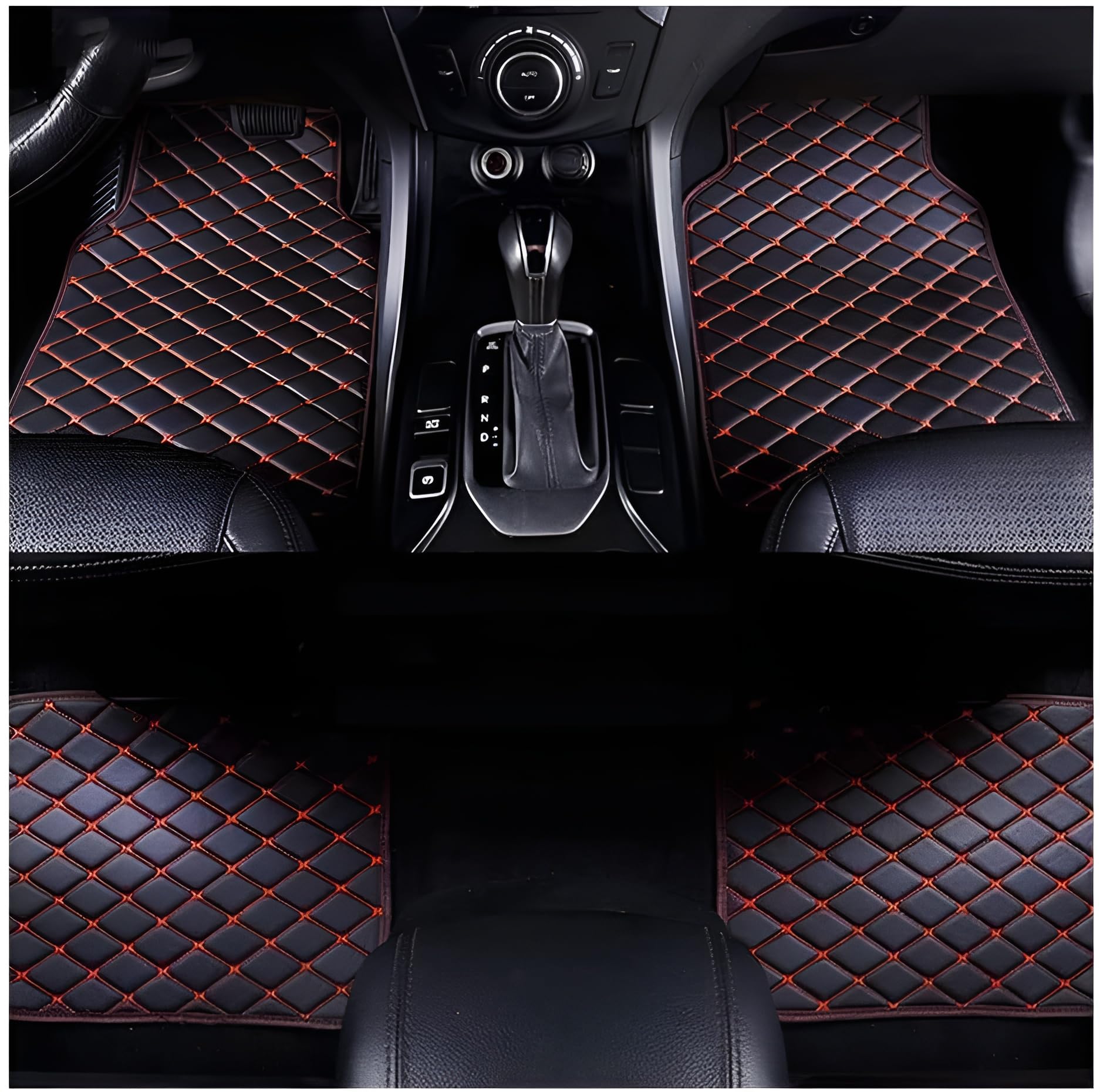 Zjxhnb Black Red Car Floor Mats, For Lexus Lbx Fwd 2024- Auto Front Rear Row All Weather Waterproof Nonslip Carpet Set Mat Protection Accessories,