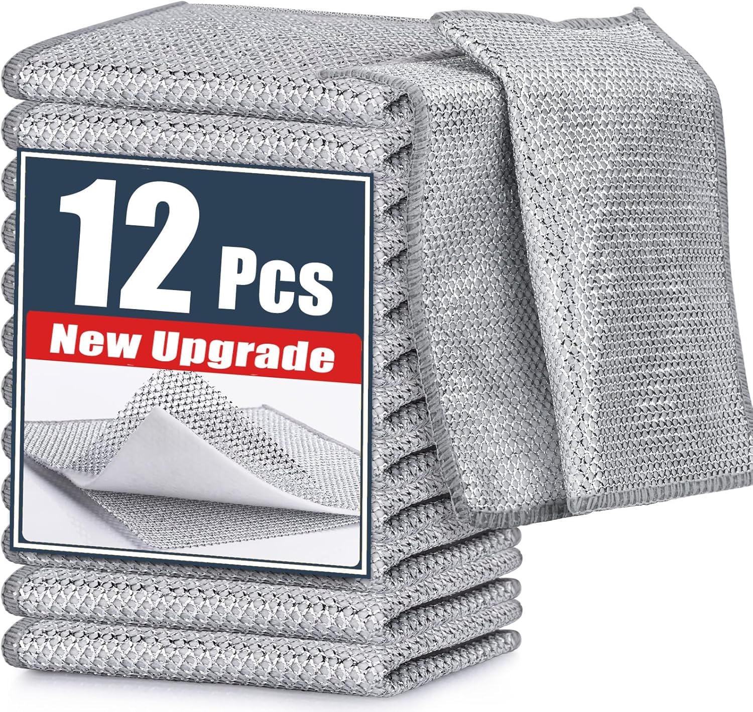 Scrubber for Utensils 12 Pack, Steel Wire Non Scratch Dish wash Cloth, Utensil Cleaner Scrub for Kitchen dishwashing, Washing bartan, Multipurpose dishwash Cleaning Rags