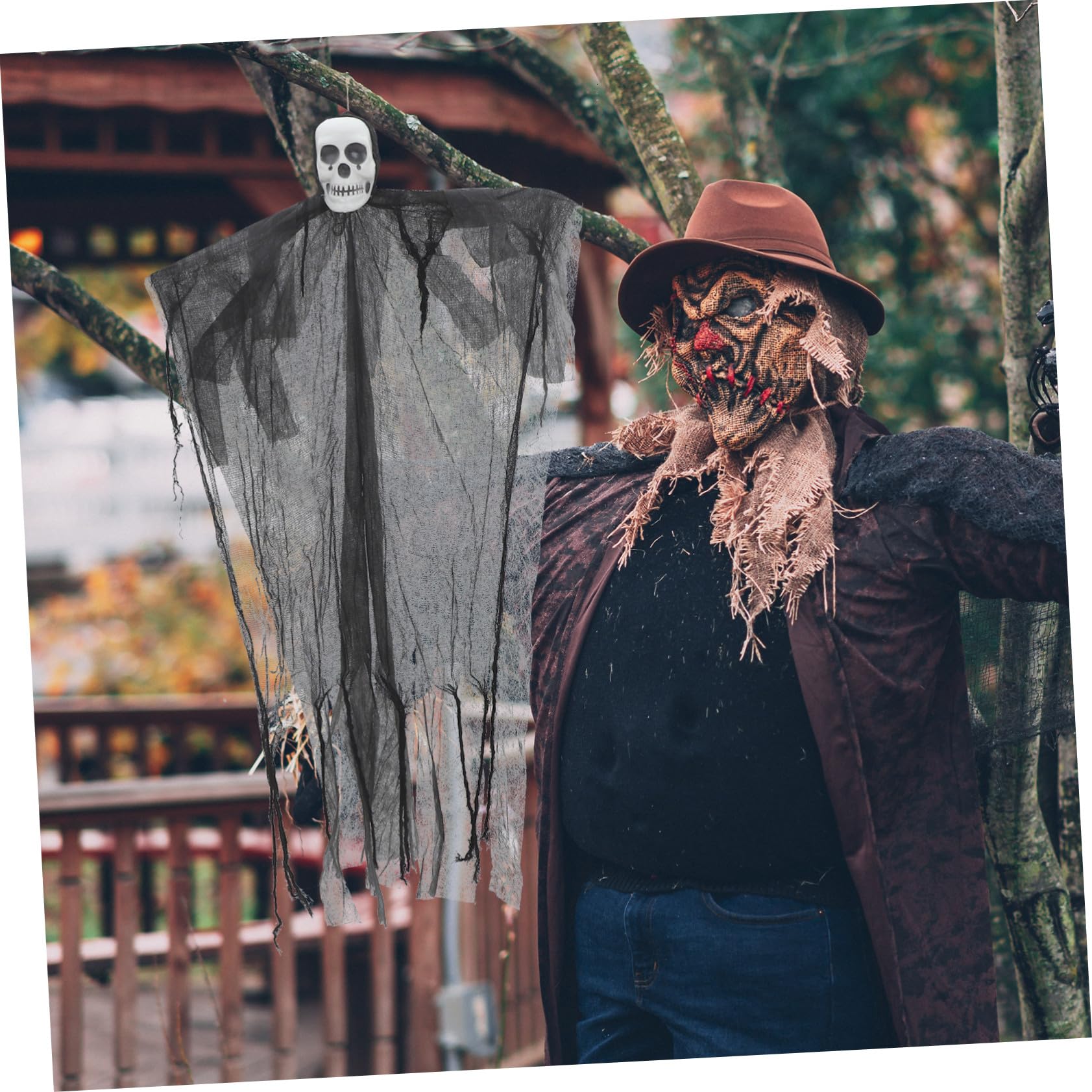 2 Pezzi Decorazione Halloween Scheletro Appeso per Esterni e Spaventoso da Appendere per e Casa Infestata