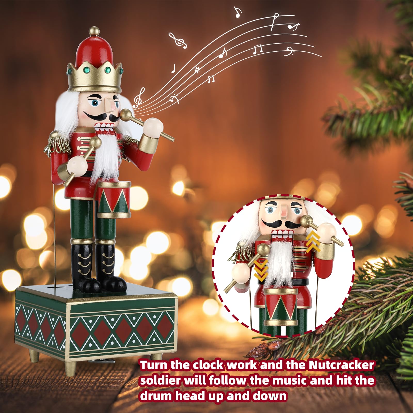 1 pz 7/10CM cartone animato natale legno schiaccianoci burattino noci soldato decorazione ciondolo casa albero di natale ornamento miniature regalo  15