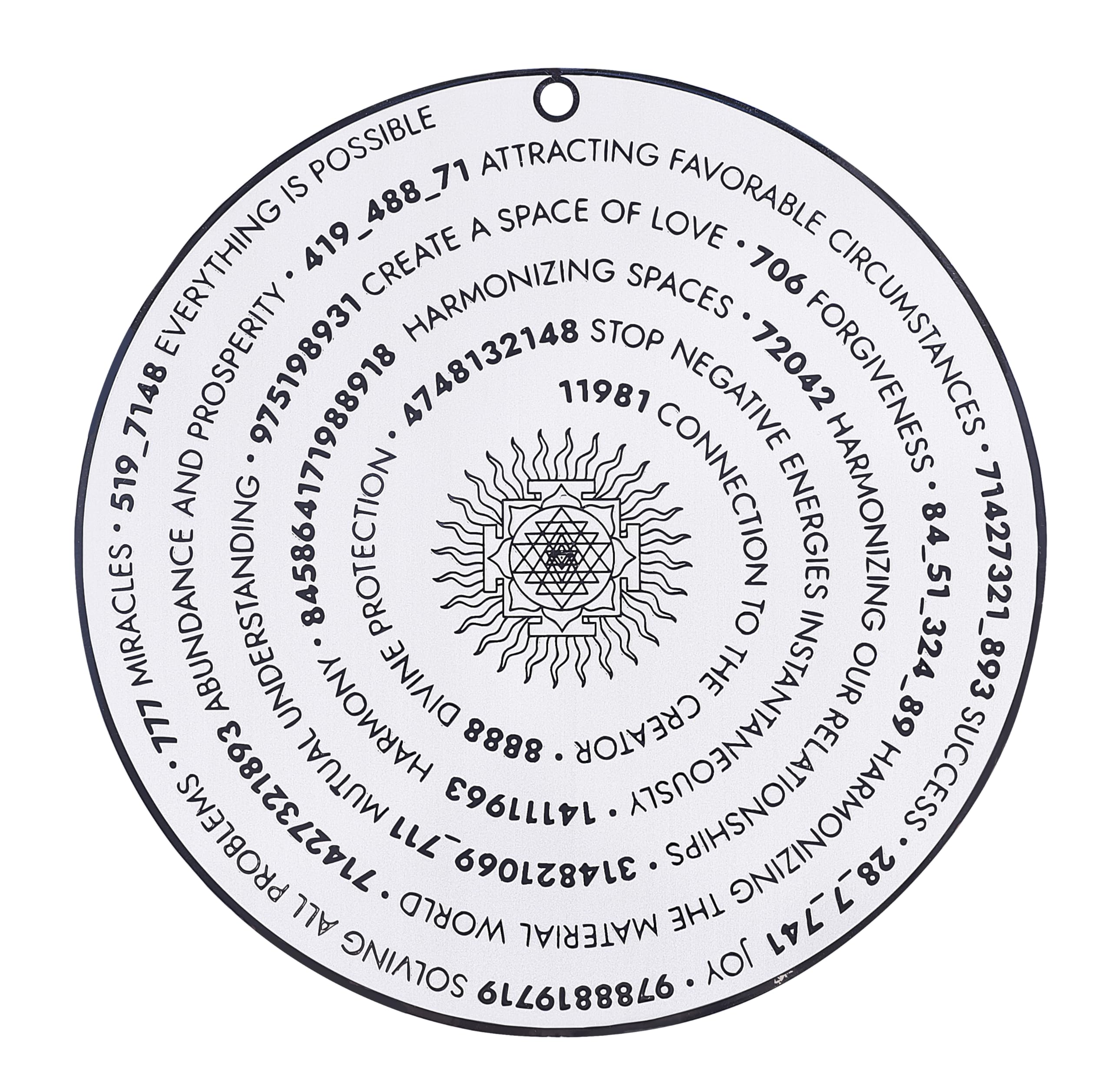 Numerana Home, Office and Business Space Activator with Grabovoi Numbers and Sacred Geometry for Protection, Energy Harmoniser Plate for Abundance and Wellbeing at Home, Office, Business