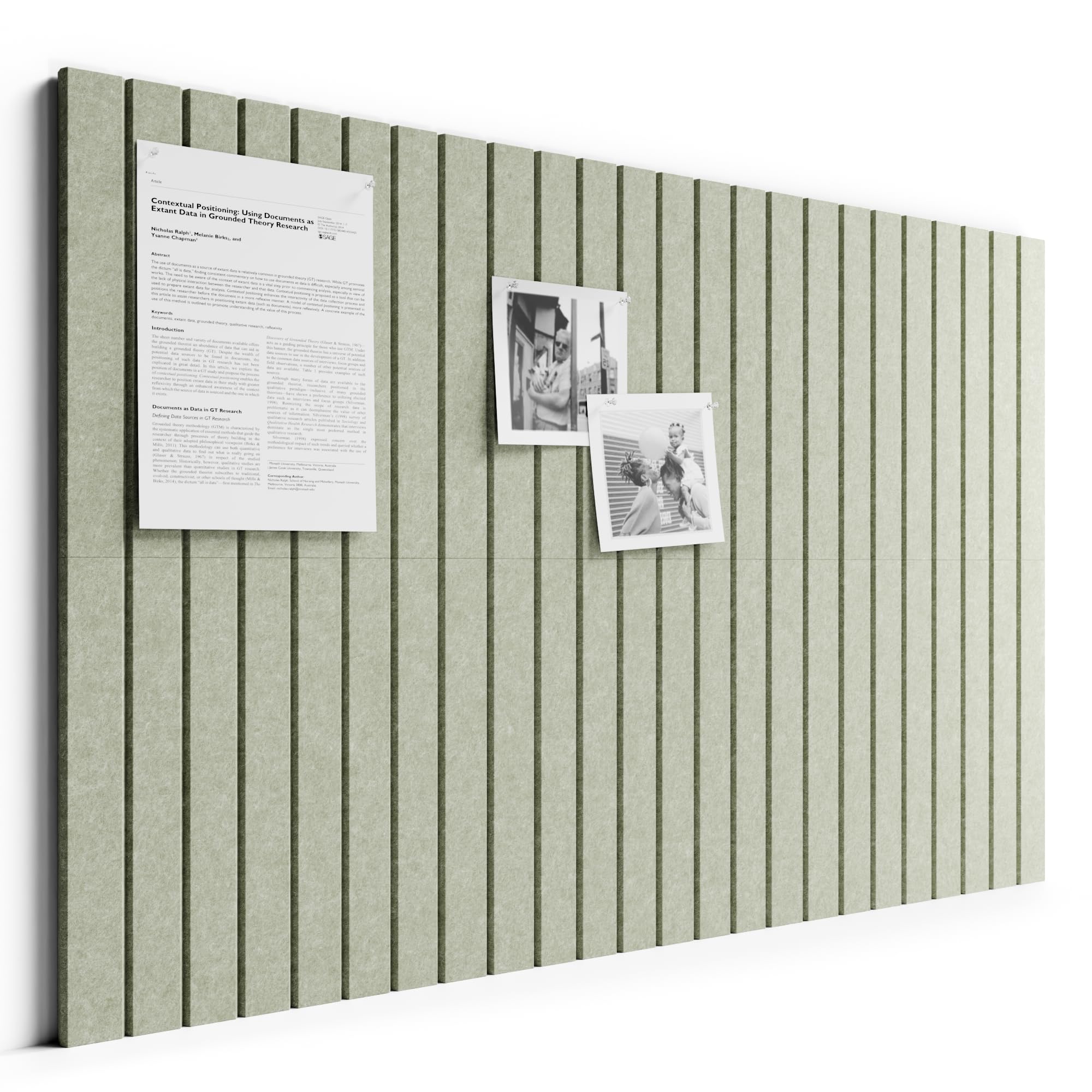 Bumusty Filz Pinnwand 90 x 60 cm, 6er-Pack, Korktafel-Alternative mit 40 Klebepads, Visionboard, Fotowand & Memoboard für Büro, Kinderzimmer & Schule, Salbeigrün