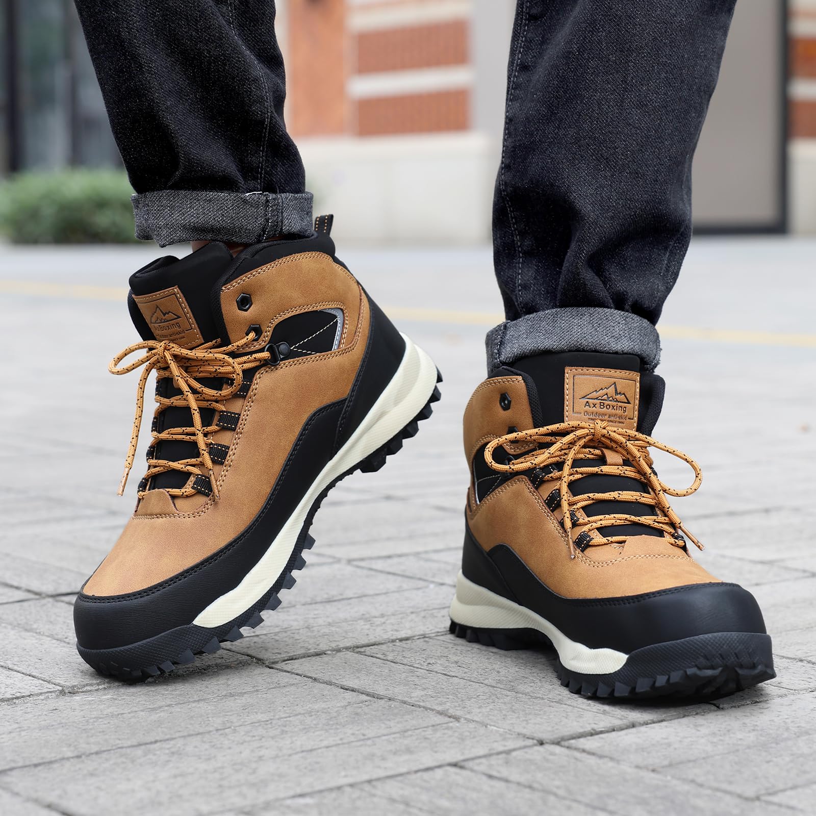 AX BOXING Botas Hombre Trekking Zapatillas Senderismo Invierno Botas de Nieve Cálido Botines Montaña al Aire Libre EU41-46