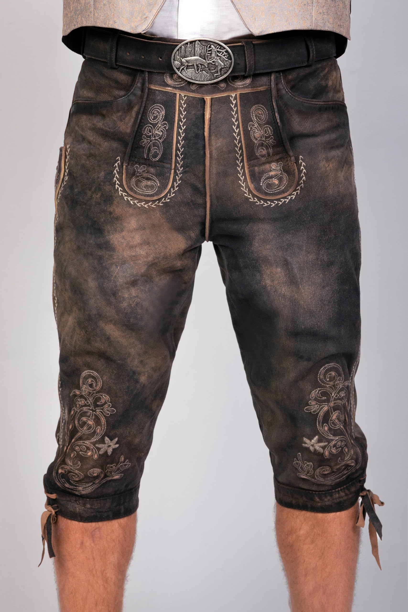 Edelnice Trachtenmode hochwertige Kniebund Trachtenlederhose aus Ziegenleder Alex Gr. 44-64