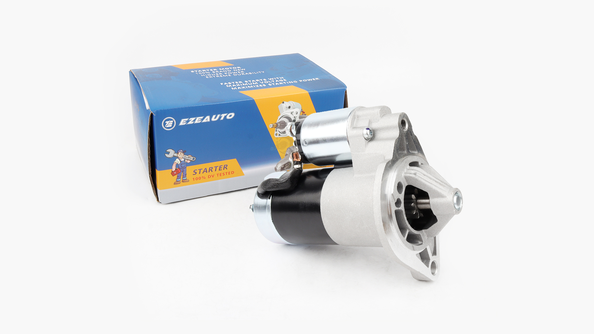 Image of Ezexpreze 17749 Jeep Starter Replacement New for 4.0L 1999-2001 Cherokee, 1999-2002 Grand Cherokee TJ, 1999-2004 Wrangler, L6, 56041012AB AC AD SMT0077 410-48052 17749N 336-1691A M001T84381 12V 1.6kW