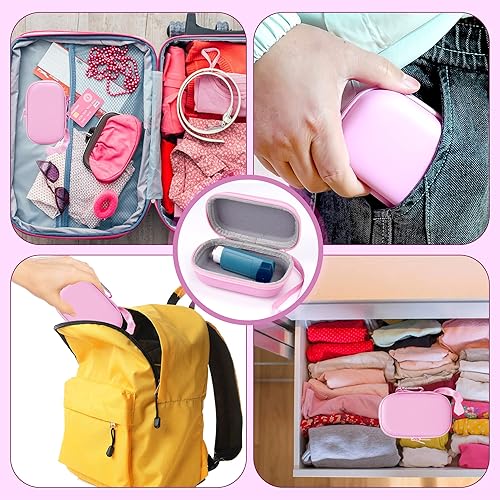 Miniatura 3 de Estuche para inhalador de asma, almacenamiento y viaje, práctico estuche para inhalador para adultos y niños (solo estuche) (rosa)