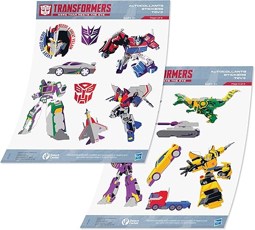 Desert Cactus Transformers Stickers - 15 calcomanías de vinilo para botella de agua para laptop, decoración de álbum de recortes, suministros de