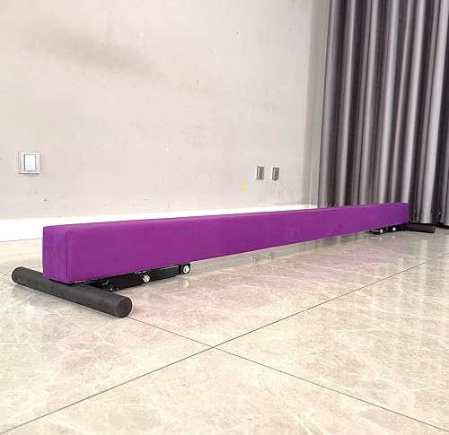 Miniatura 6 de PreGymnastic Viga de gimnasia actualizada, viga ajustable, duradera y resistente, haz de equilibrio ajustable de 8 pies, haz de entrenamiento a