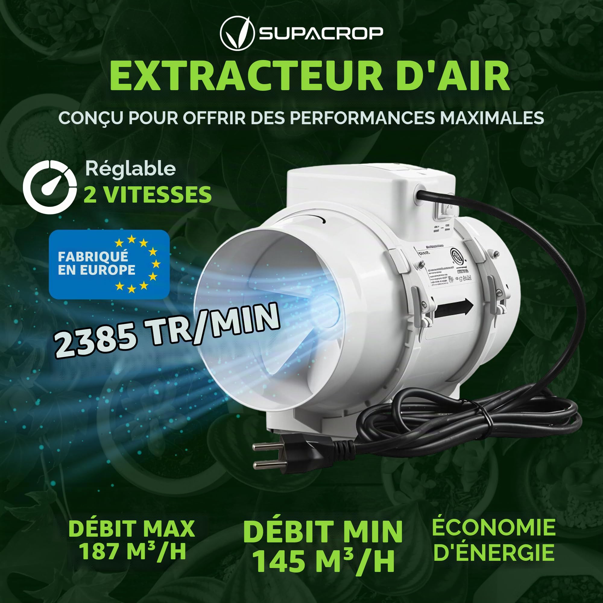 Pack Chambre de Culture Indoor Complet LED 320W Full Spectrum - 80x80x160cm. Kit Box LED dimmable, Timer, Extracteur d'air, Filtre à Charbon et Ventilateur…