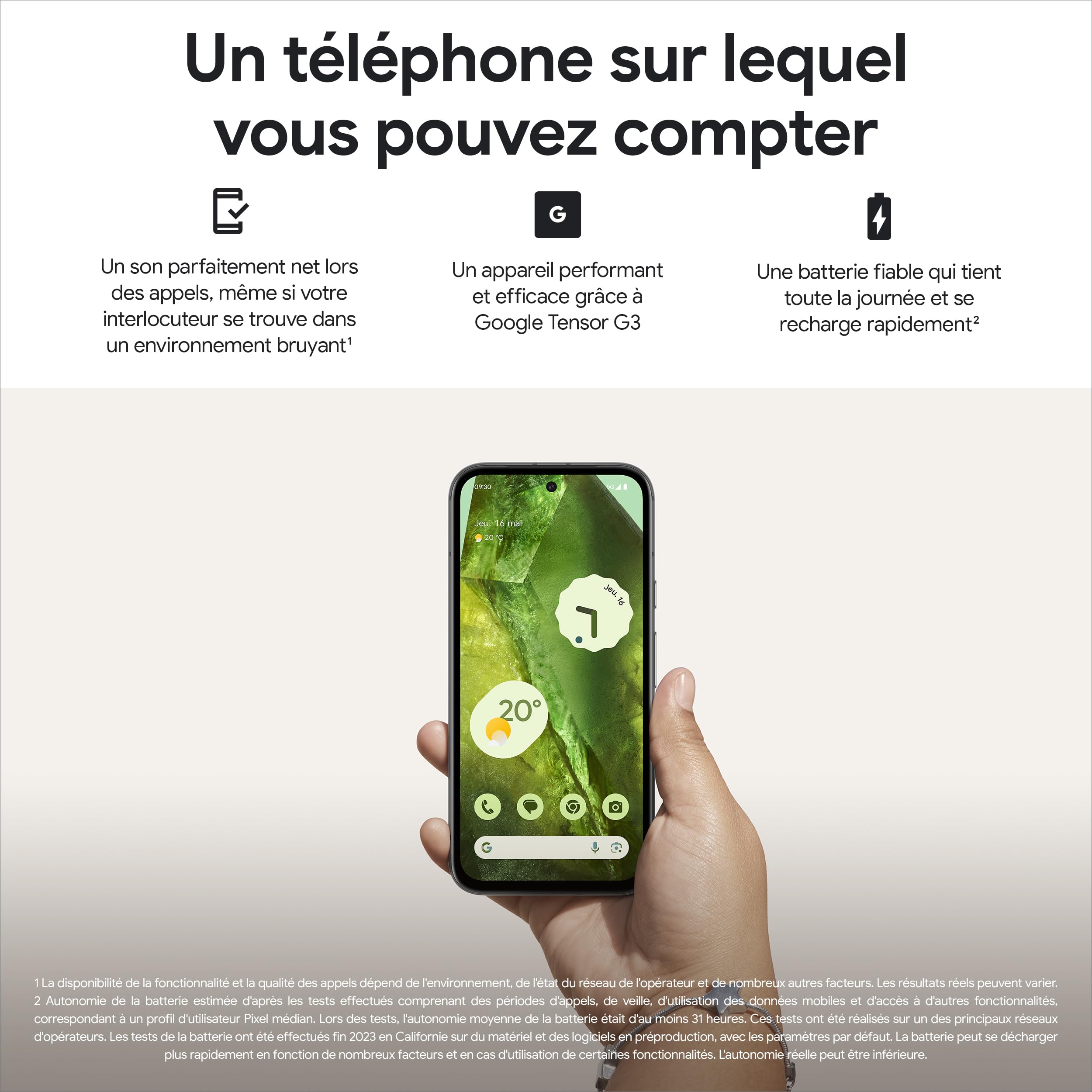 Google Pixel 8a Smartphone Android Déverrouillé Obsidian 128 Go Reconditionné