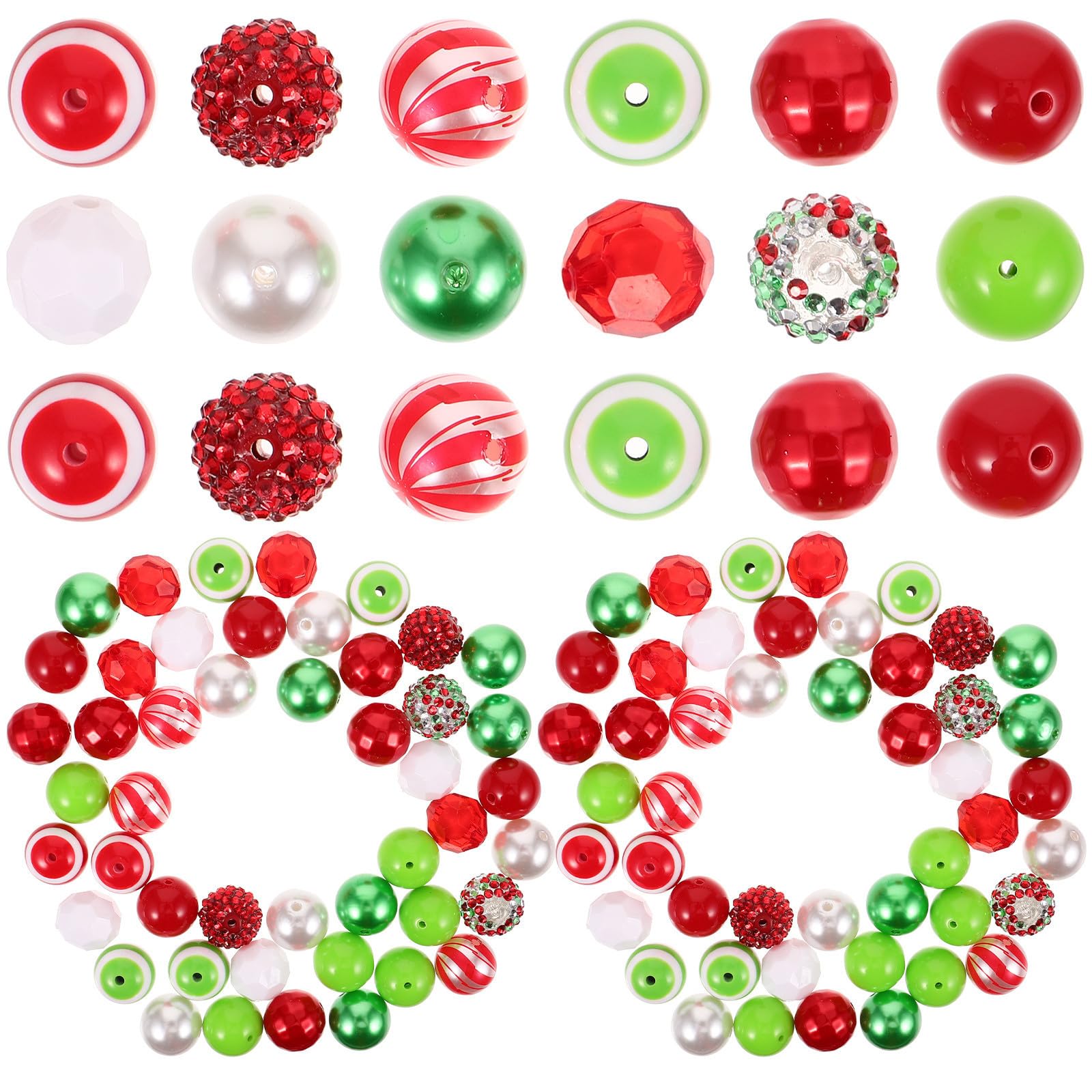 FRCOLOR 5 Confezioni Perline Acriliche Rotonde Miste per Fai, Natale,
