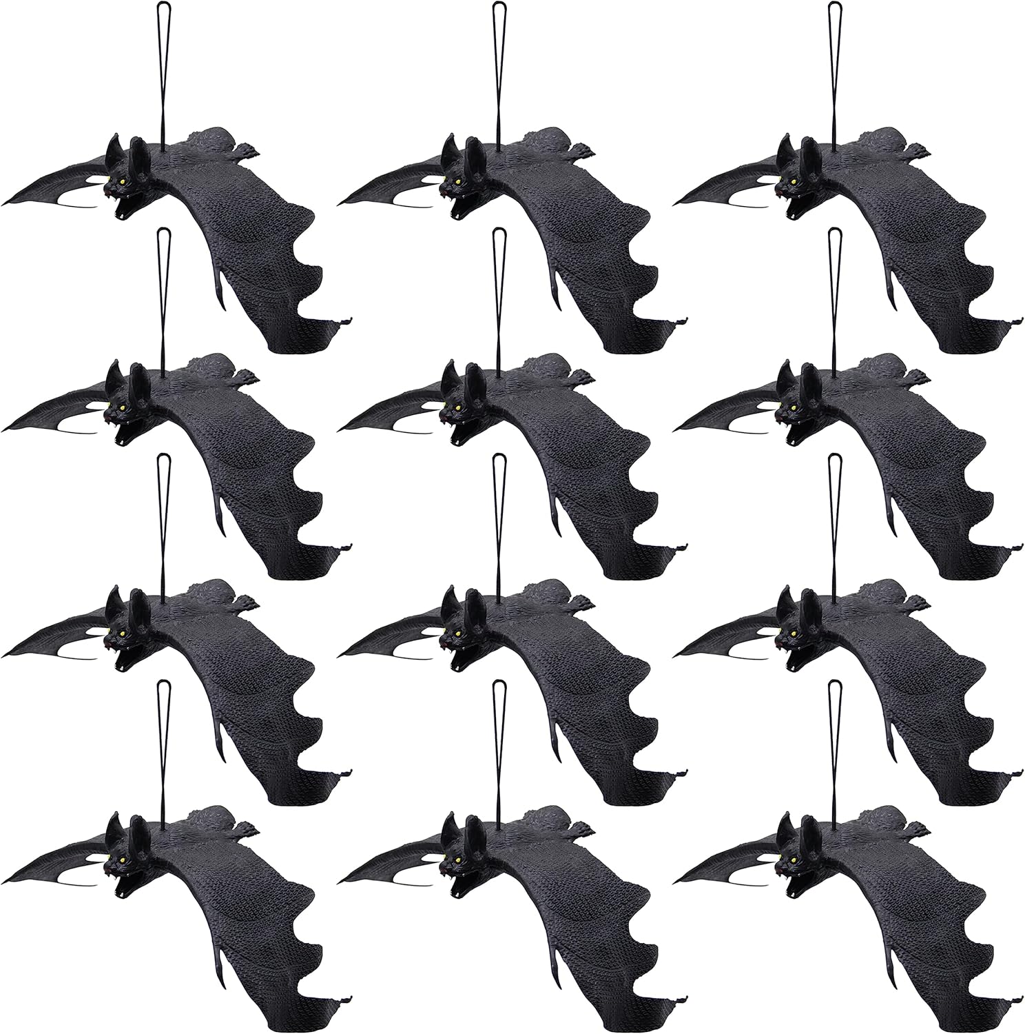 ATDAWN Halloween Hanging Bats, Rubber Bats, Realistic