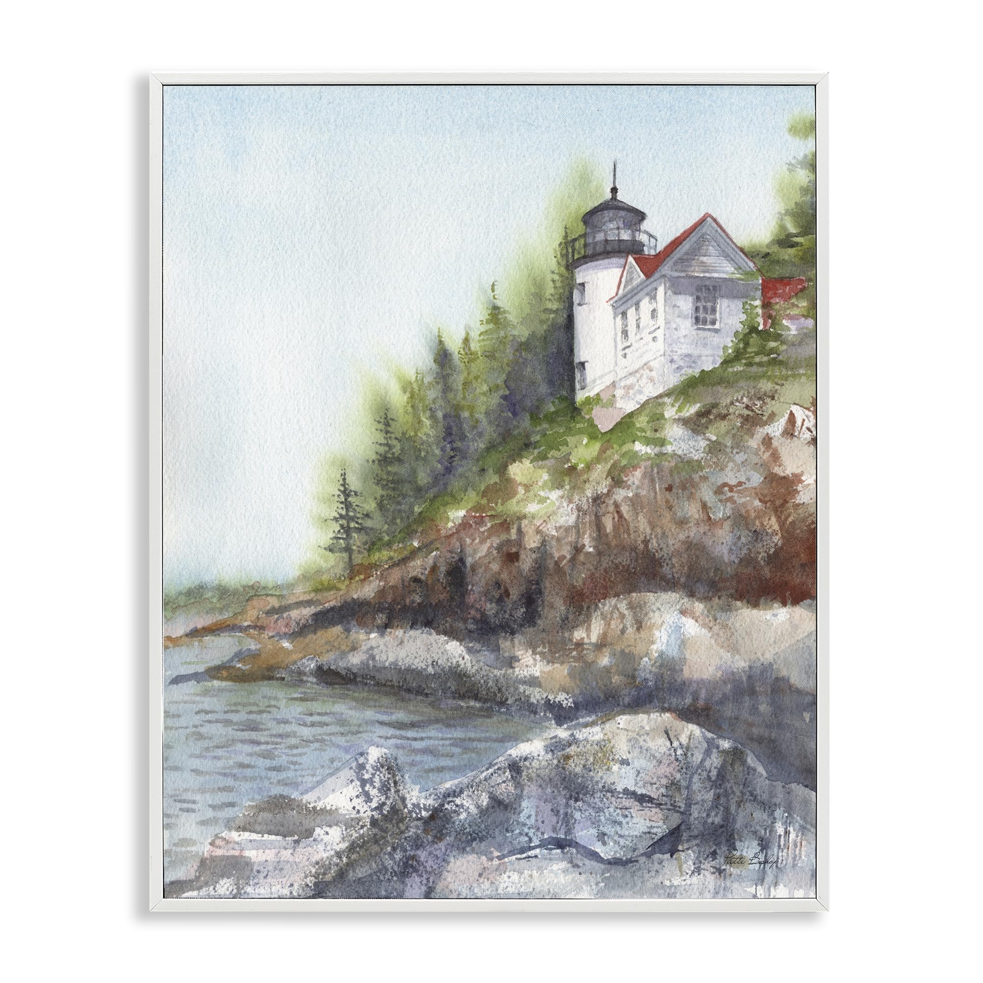 Bass Harbor Lighthouse Coastal, 16 x 20 Inch Framed Giclée Print