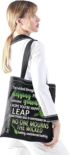 Miniatura 4 de Wickehd Broadway Bolsa de lona de regalo musical para fanáticos de Elphaba y Fiyero, bolsa de regalo para fanáticos del teatro musical Wickd