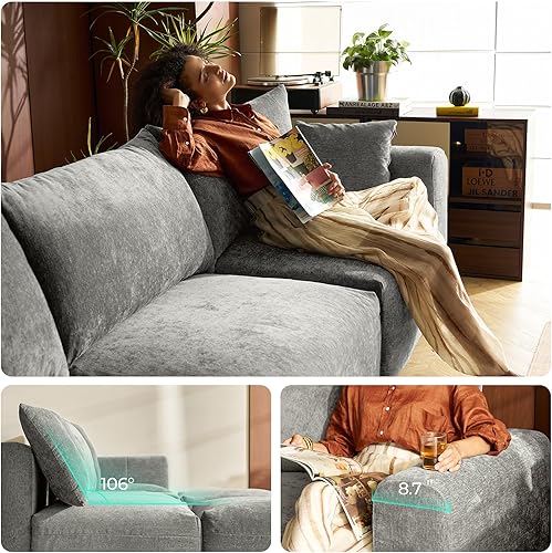 Miniatura 5 de LINSY HOME Sofá modular modular de gran tamaño, 128 pulgadas en forma de L, ultra suave, con asientos grandes y otomana extraíble, sofá modular