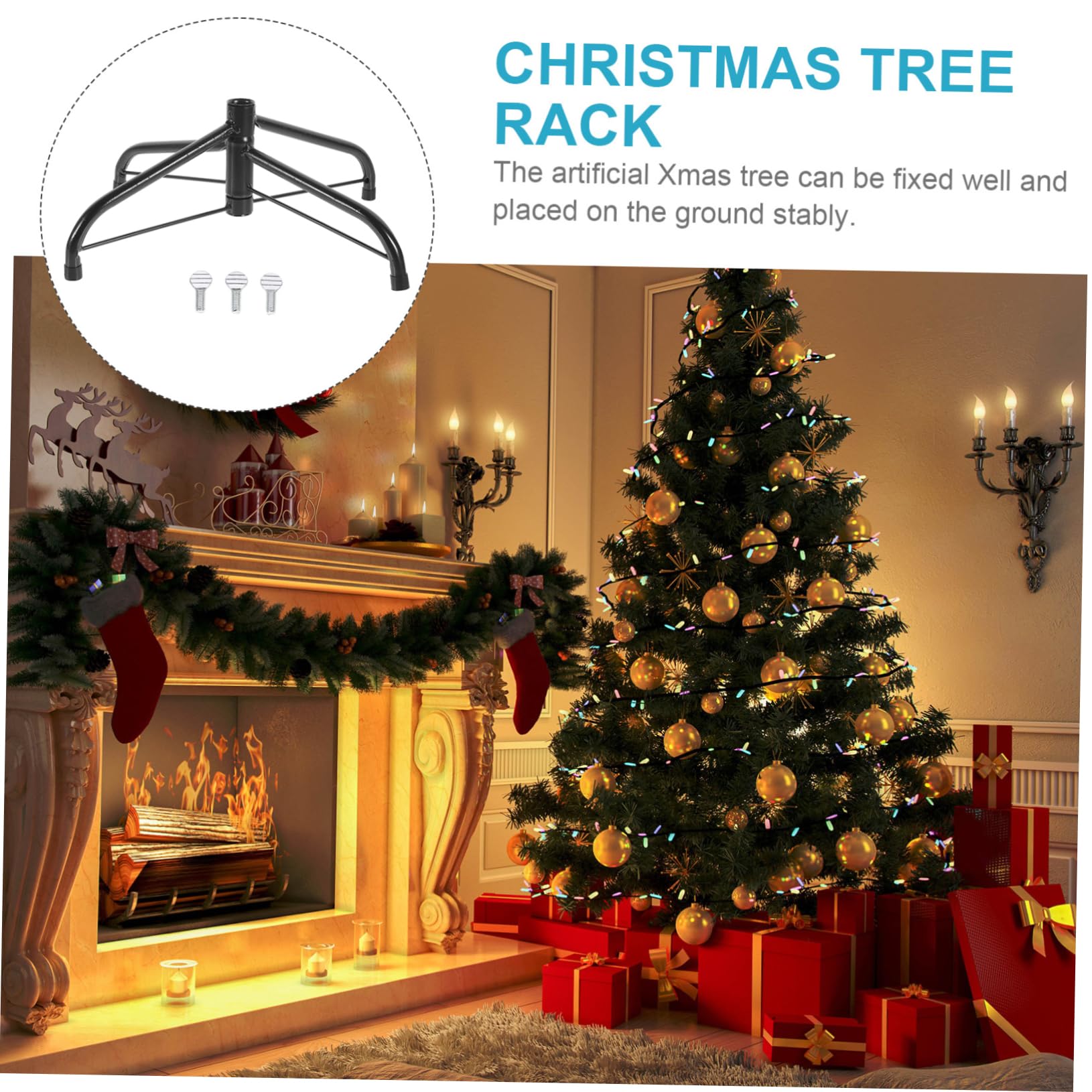 Cabilock Soporte De Árbol De Navidad De Metal Soporte De Árbol Artificial Soporte De Caja De Árbol De Navidad Base De Soporte De Árbol De Navidad Puesto De Mini Árbol Reemplazar Pala