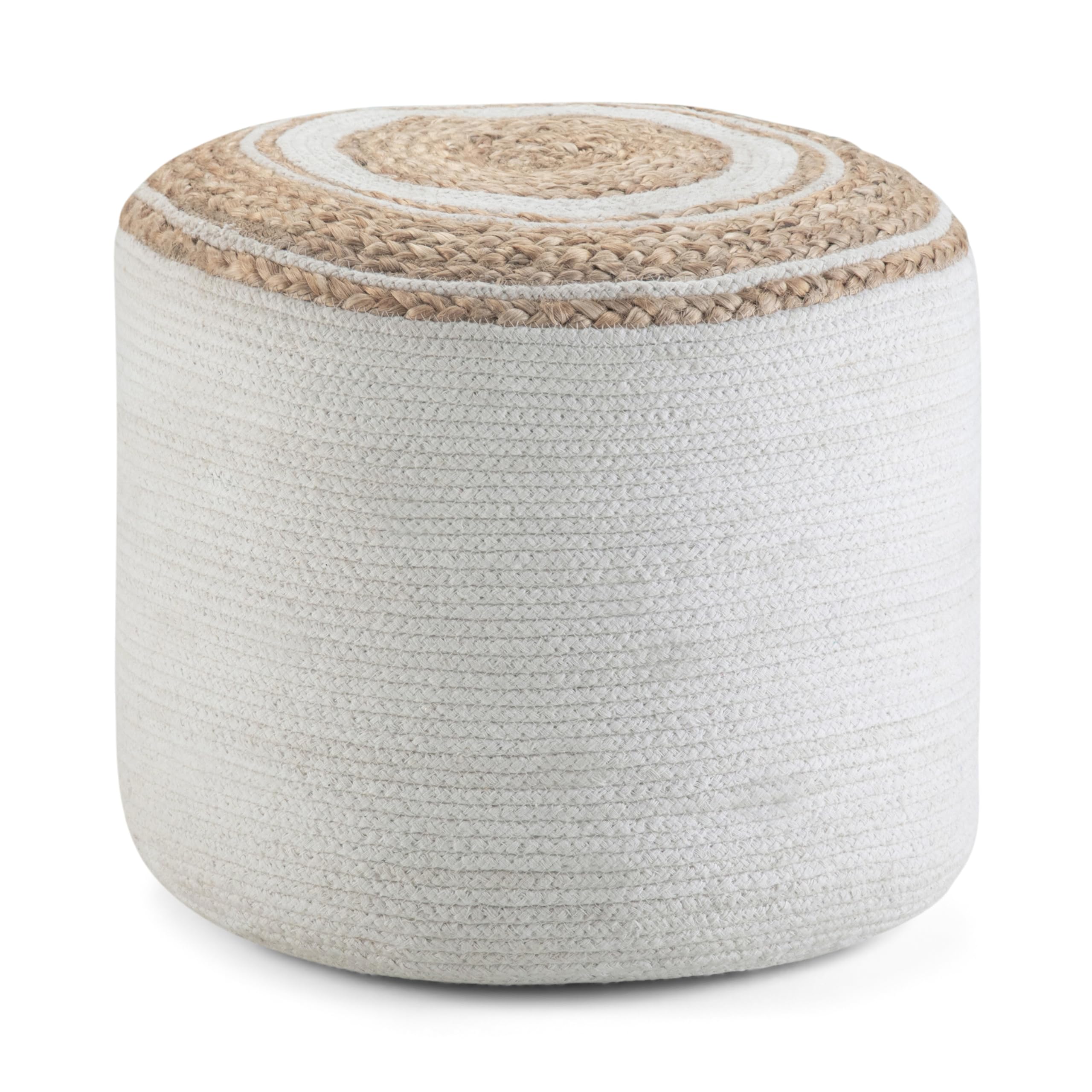 SIMPLIHOME Serena Round Braided Pouf, 18 inch, Natural-image-8