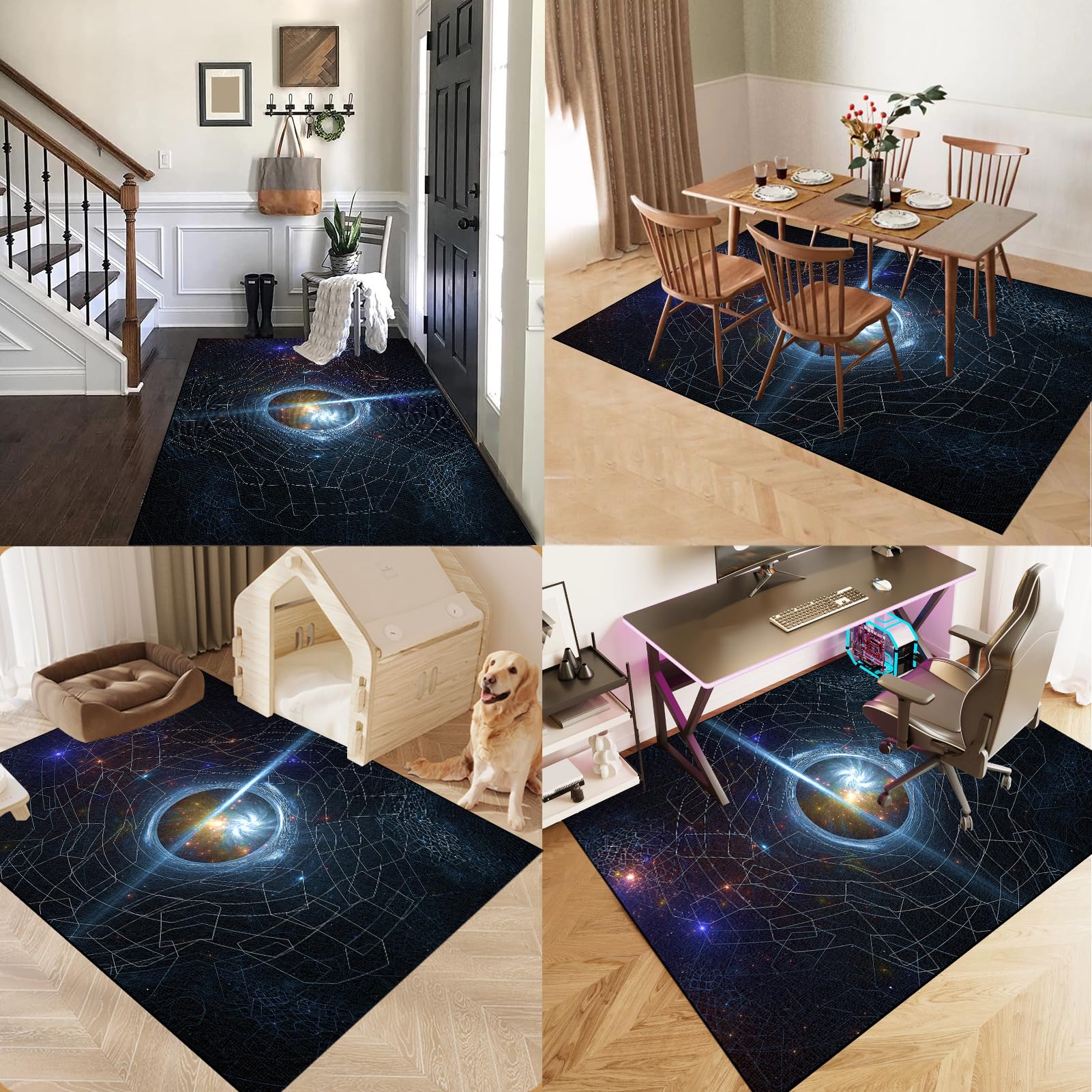 Dywan Krzesło Gamingowe, Ochraniacz Podłogi Wózki Inwalidzkie Biuro, Mata Ochronna Na Podłogi, Antypoślizgowa Mata Do Komputera Gry Na Podłogę 140 x 160 cm