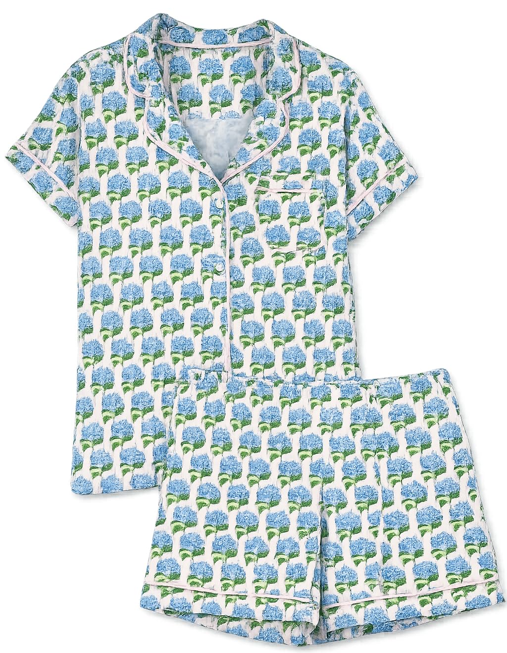 Simply Southern Women's Short Sleeve Button Down Pajama Set with Shorts